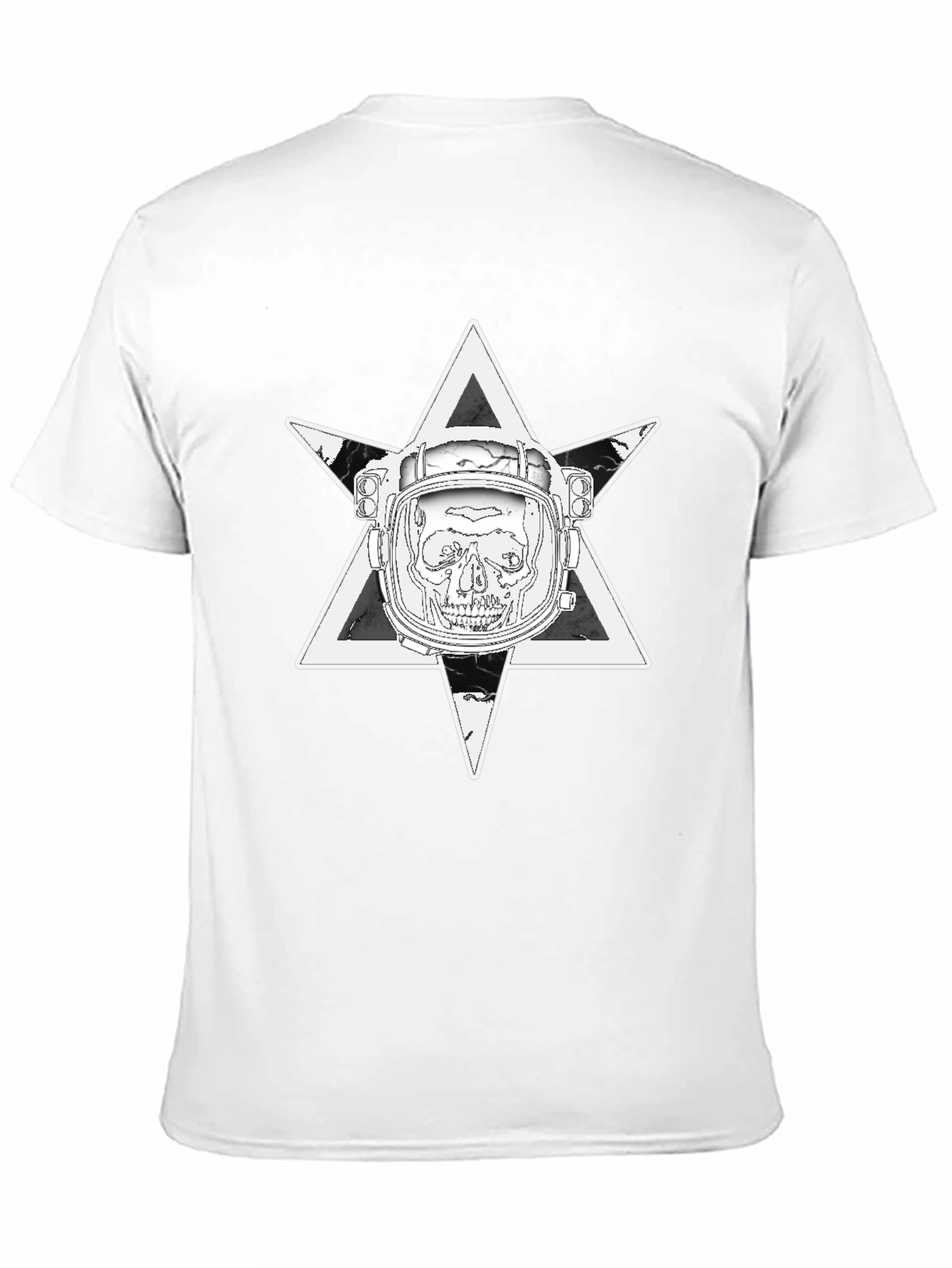 Astronaut Skull Graphic Tee - Black Cotton T-Shirt