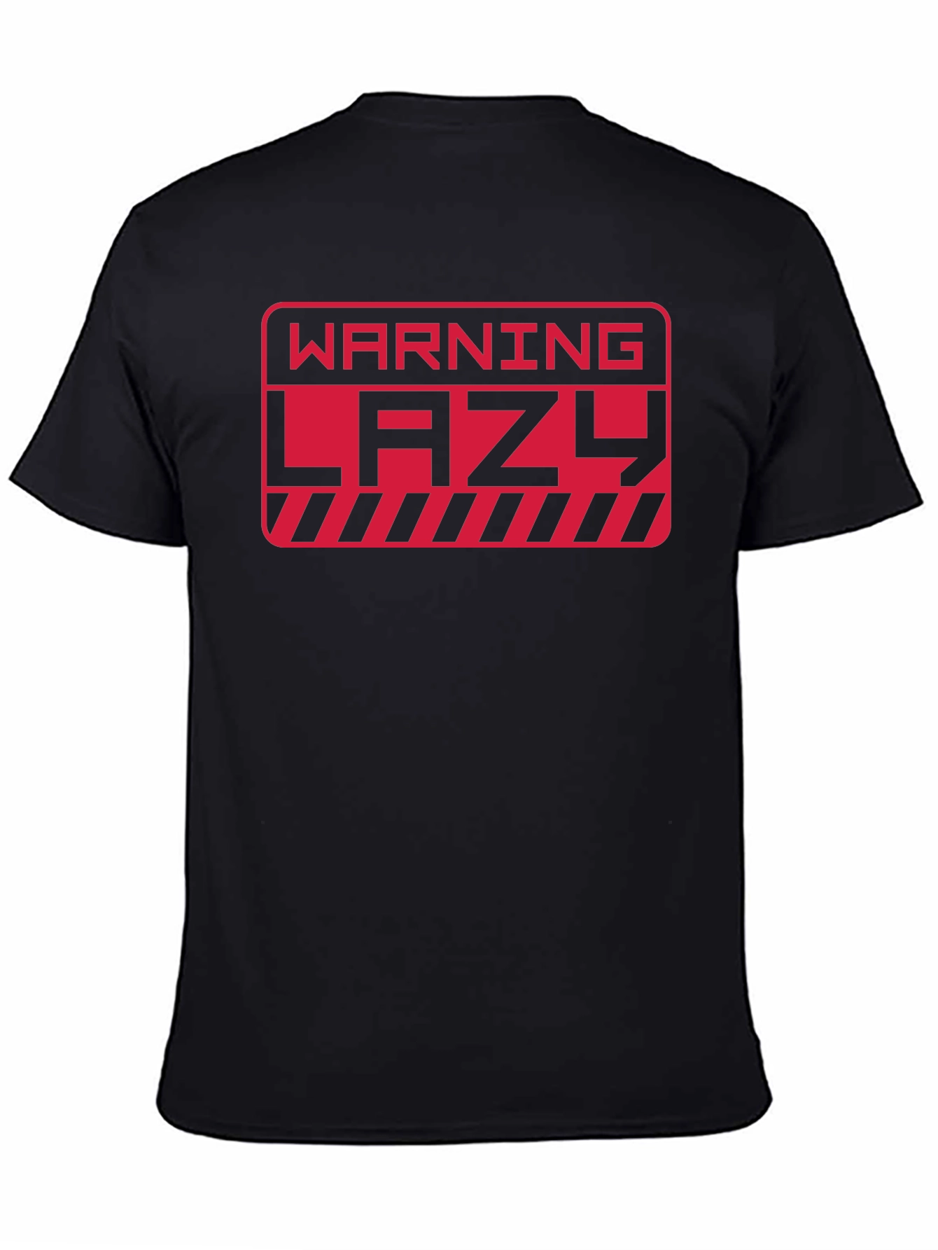 Warning Lazy Graphic Print Crew Neck T-Shirt