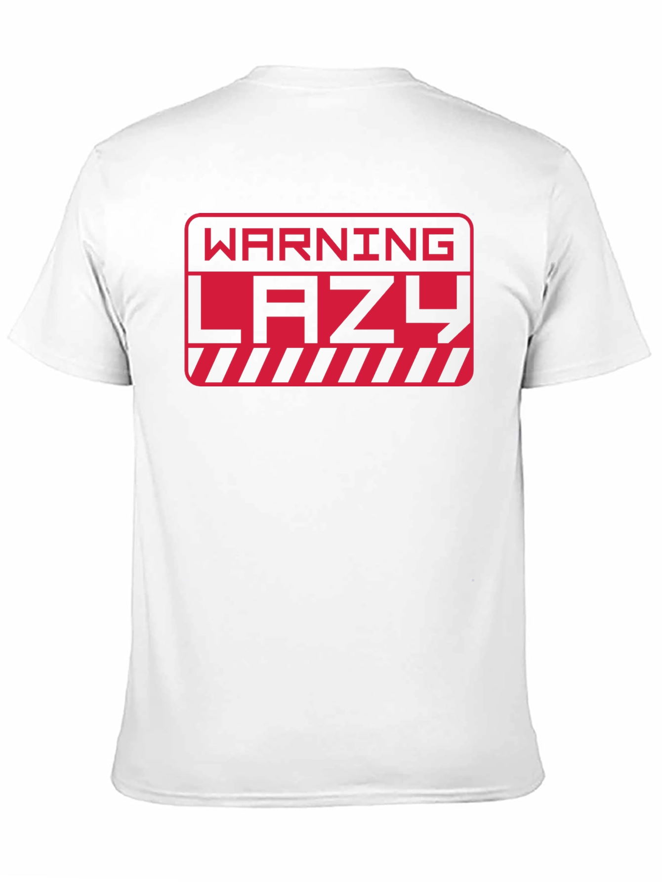 Warning Lazy Graphic Print Crew Neck T-Shirt