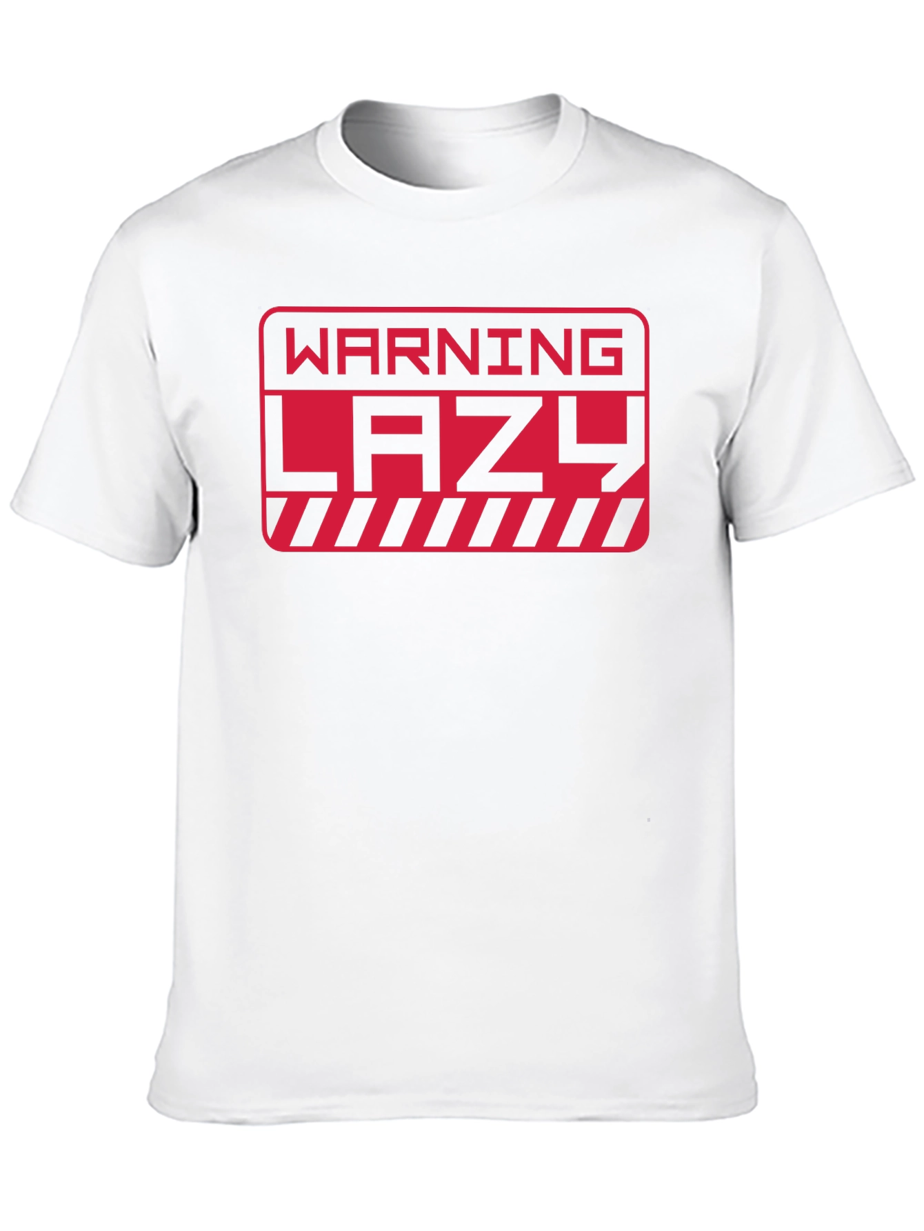 Warning Lazy Graphic Print Crew Neck T-Shirt