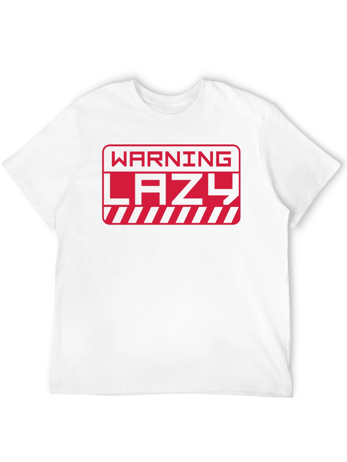 Warning Lazy Graphic Print Crew Neck T-Shirt