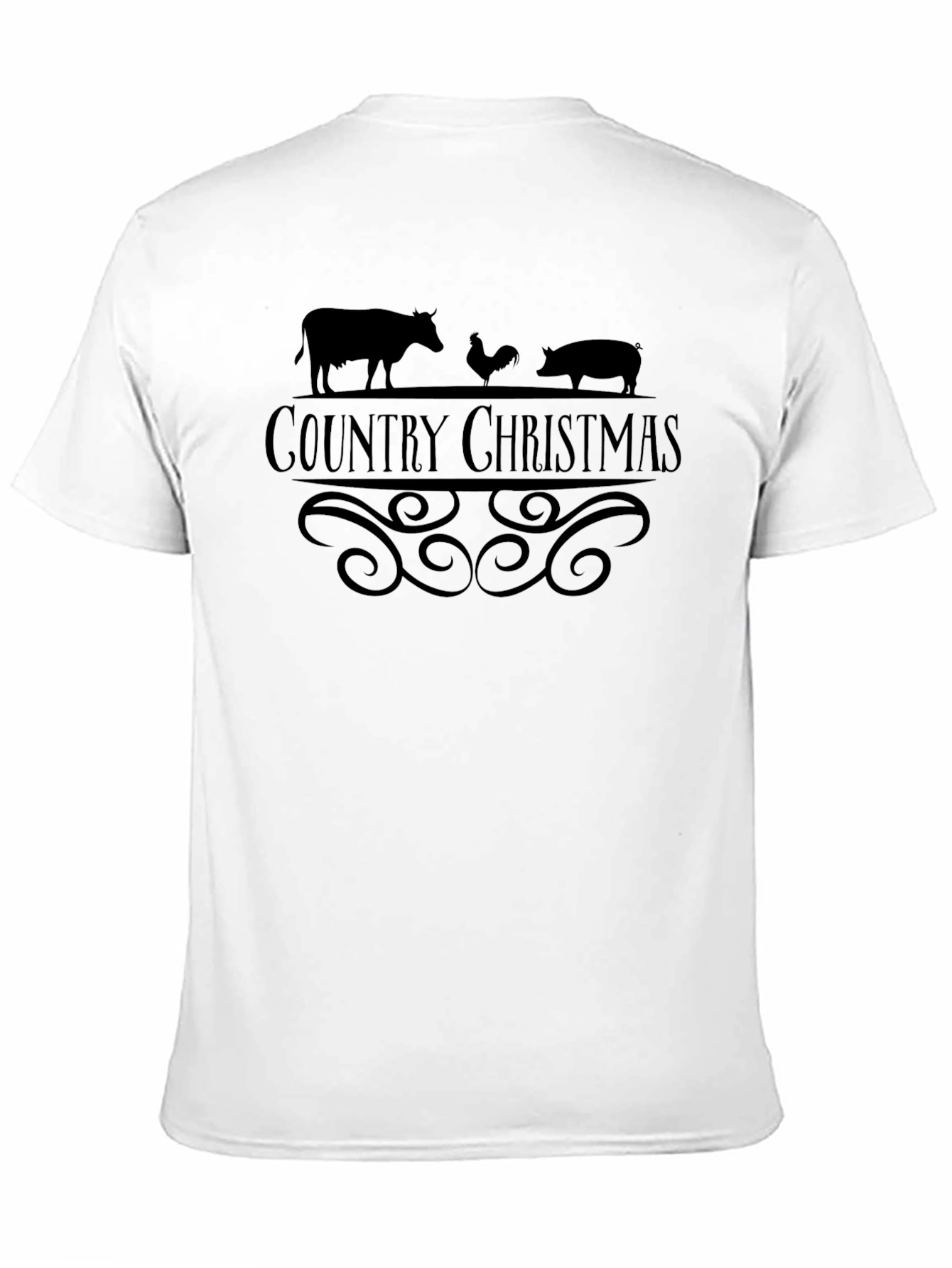 Country Christmas Black T-Shirt