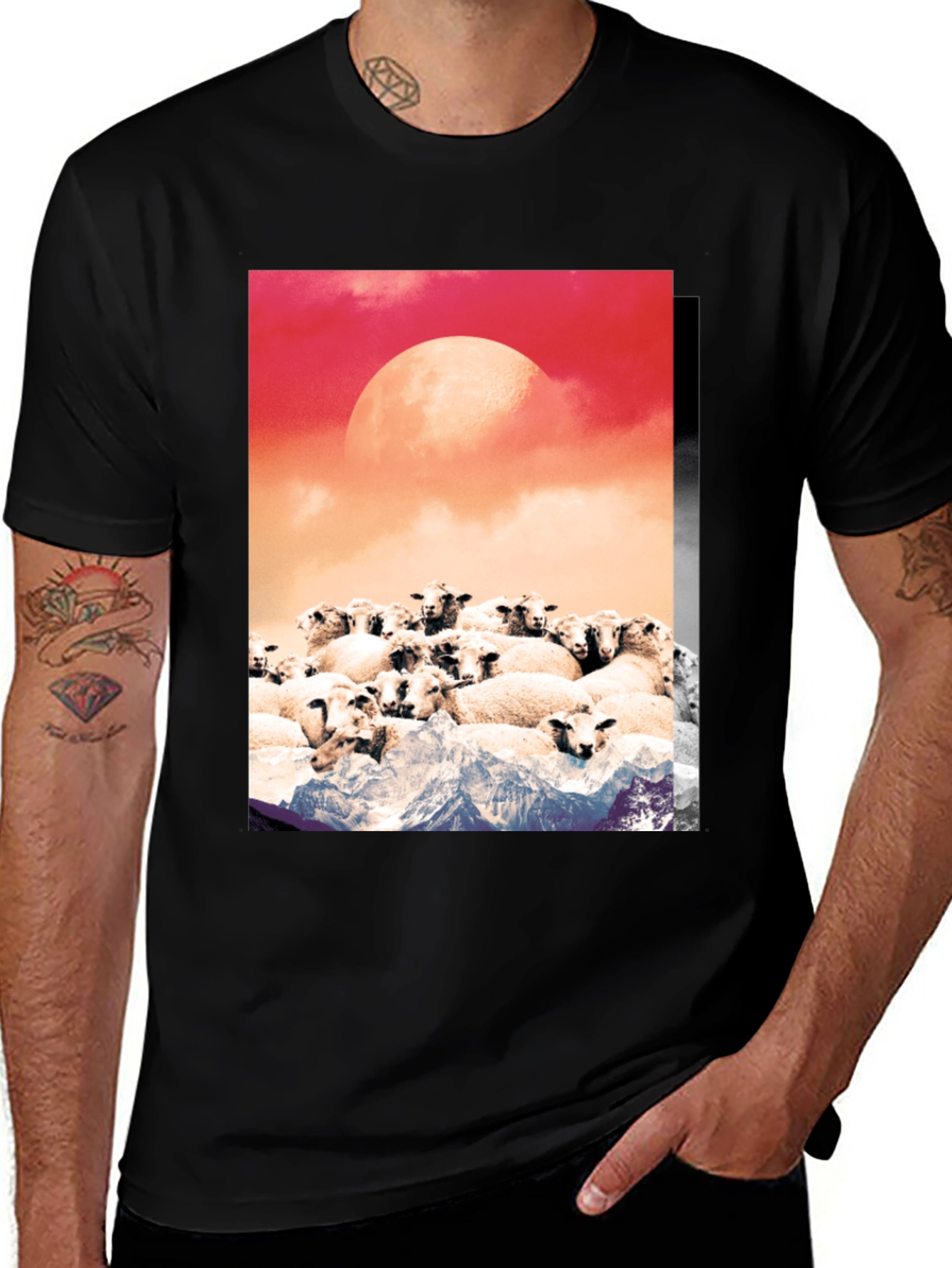 Sheep on Mountains Graphic Tee