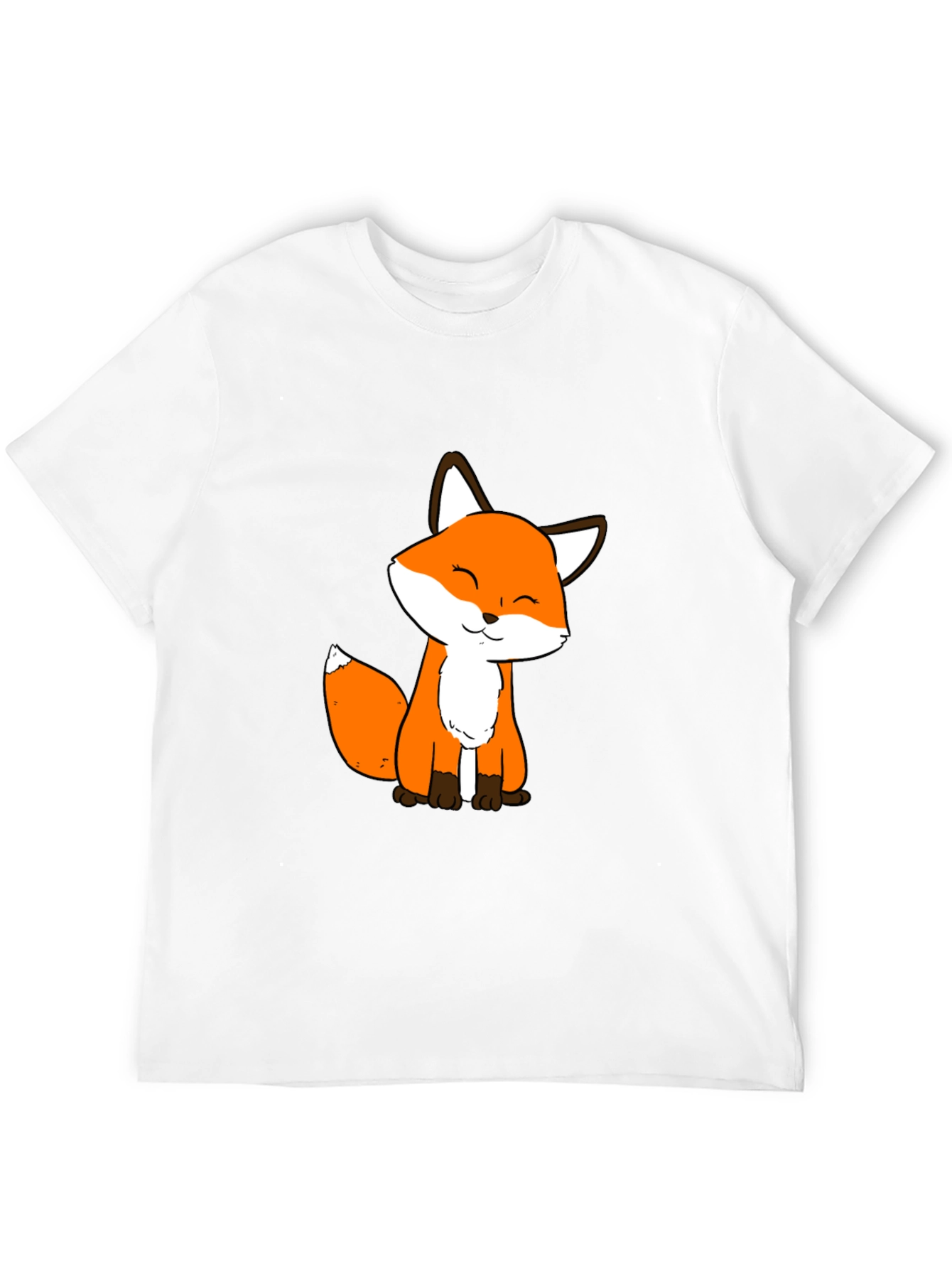 Cute Fox Graphic Black T-Shirt - Soft Cotton Blend