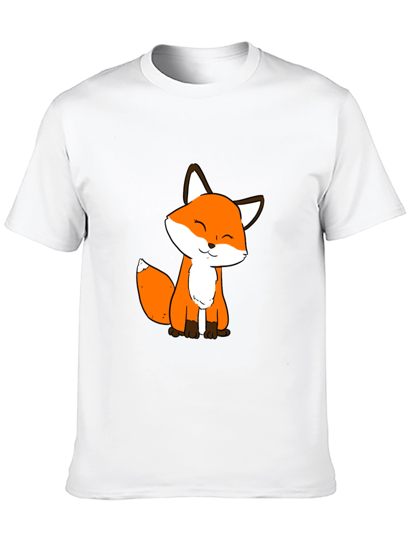 Cute Fox Graphic Black T-Shirt - Soft Cotton Blend