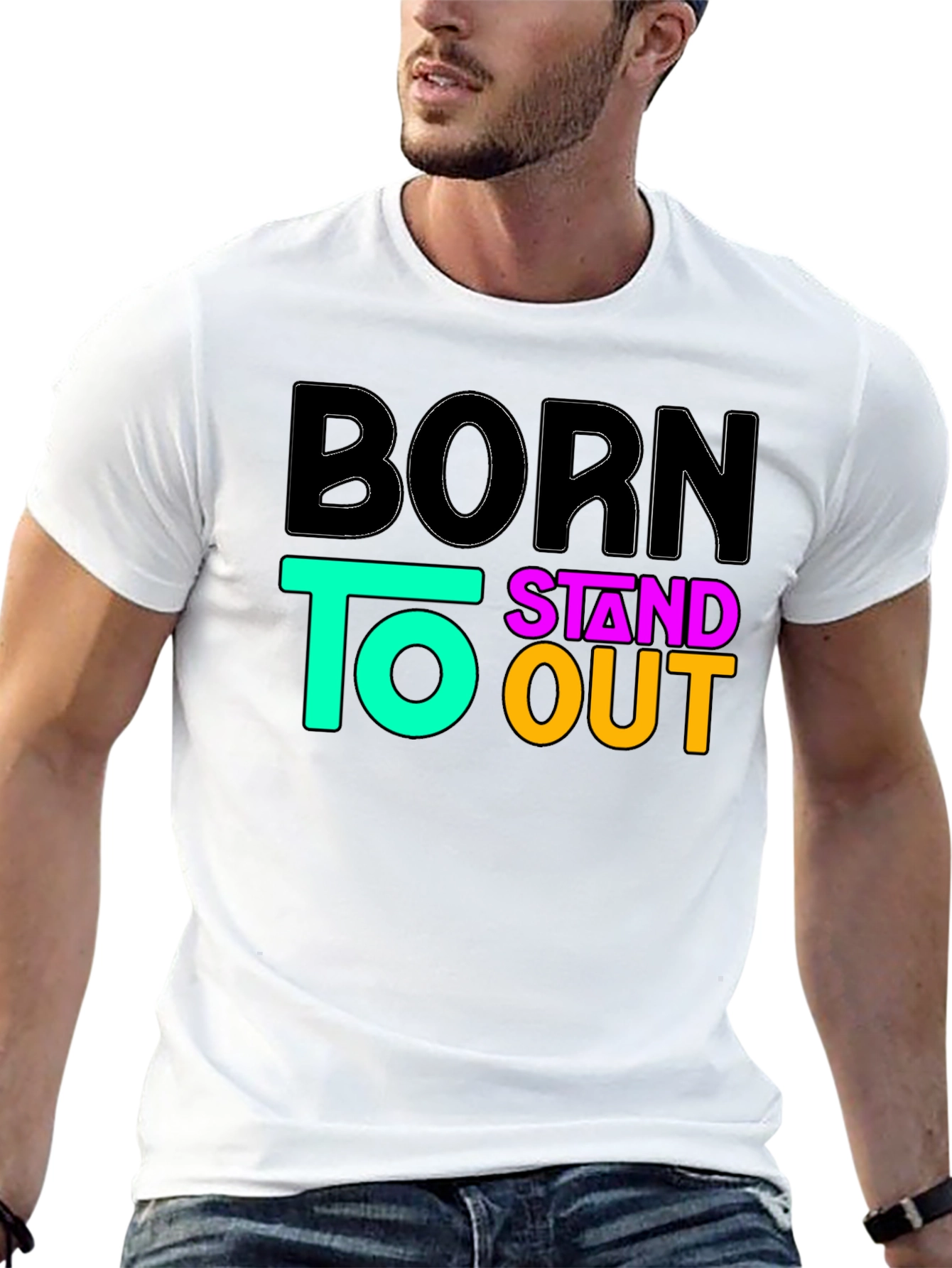 Born to Stand Out Graphic Tee - Black