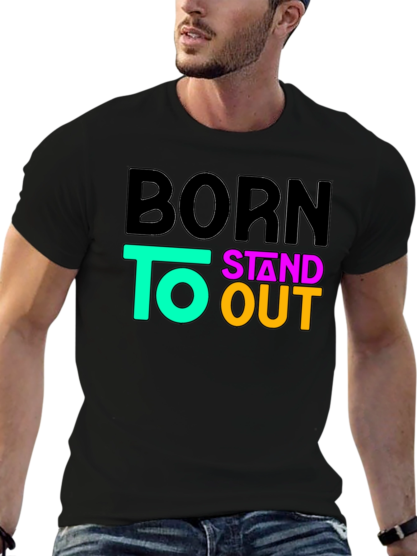 Born to Stand Out Graphic Tee - Black