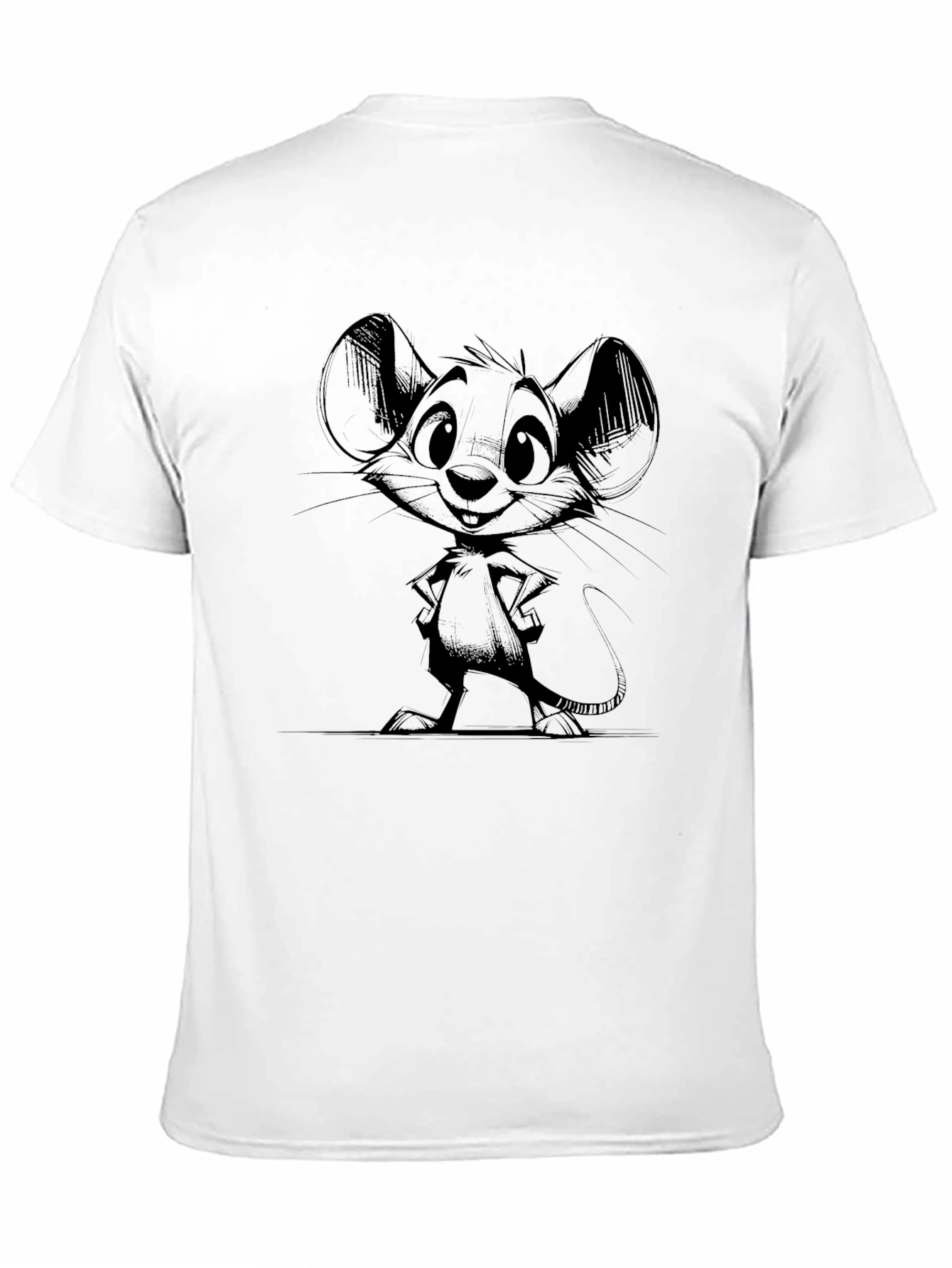 Cartoon Mouse Graphic Black T-Shirt