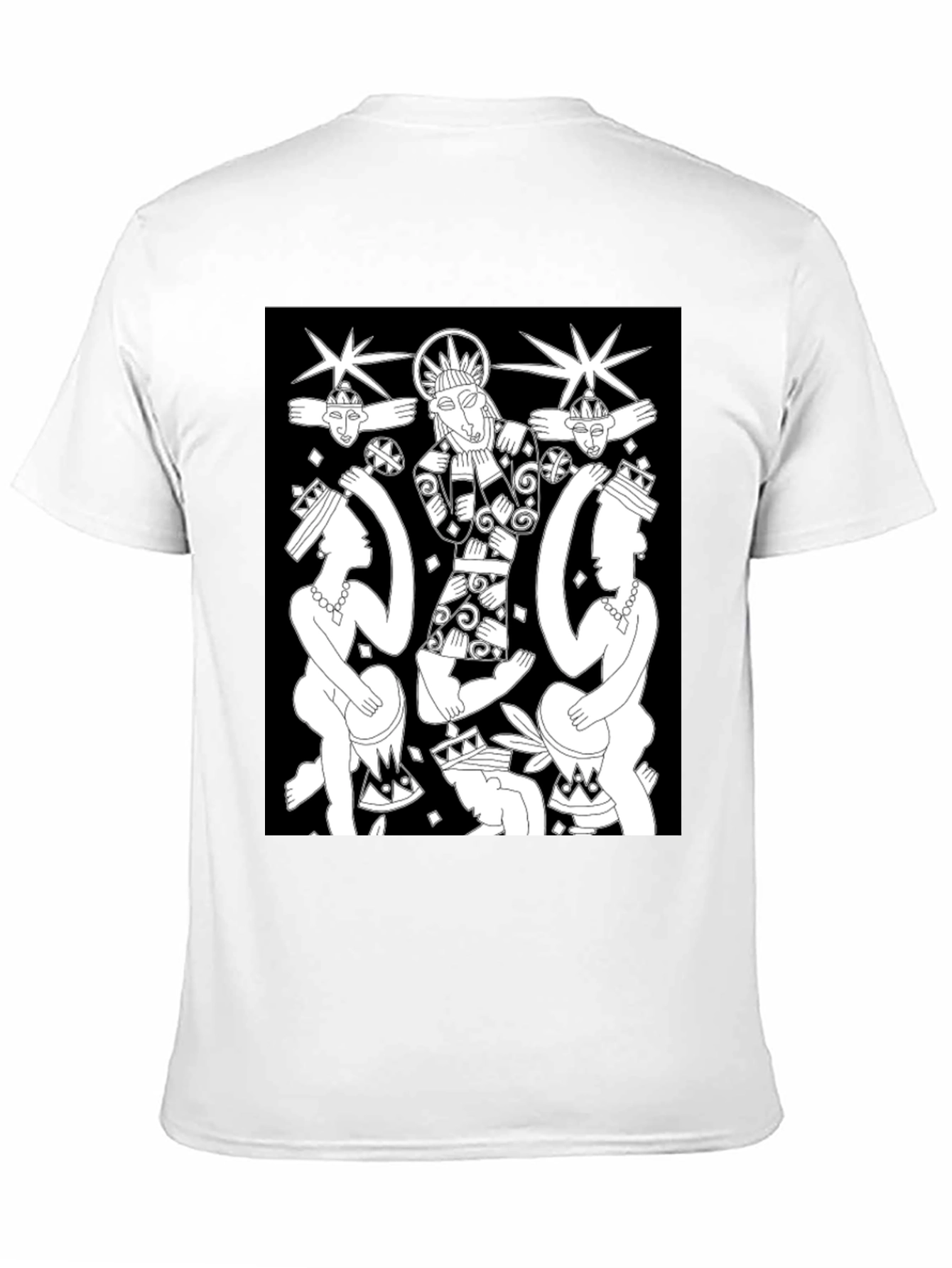 Unique Graphic Print Black Tee