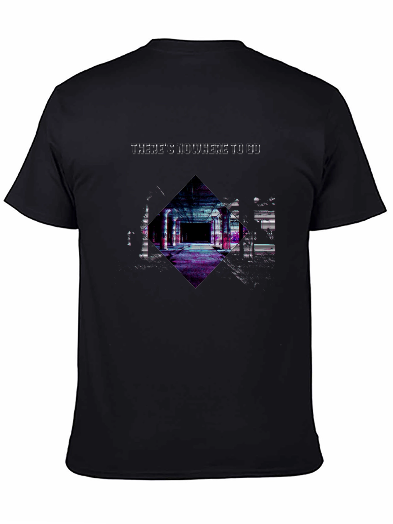 Edgy Nowhere To Go Graphic Black T-Shirt