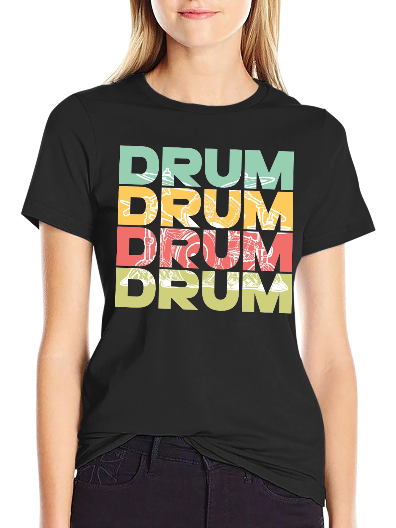 Retro Drum Kit T-Shirt - Musician Tee