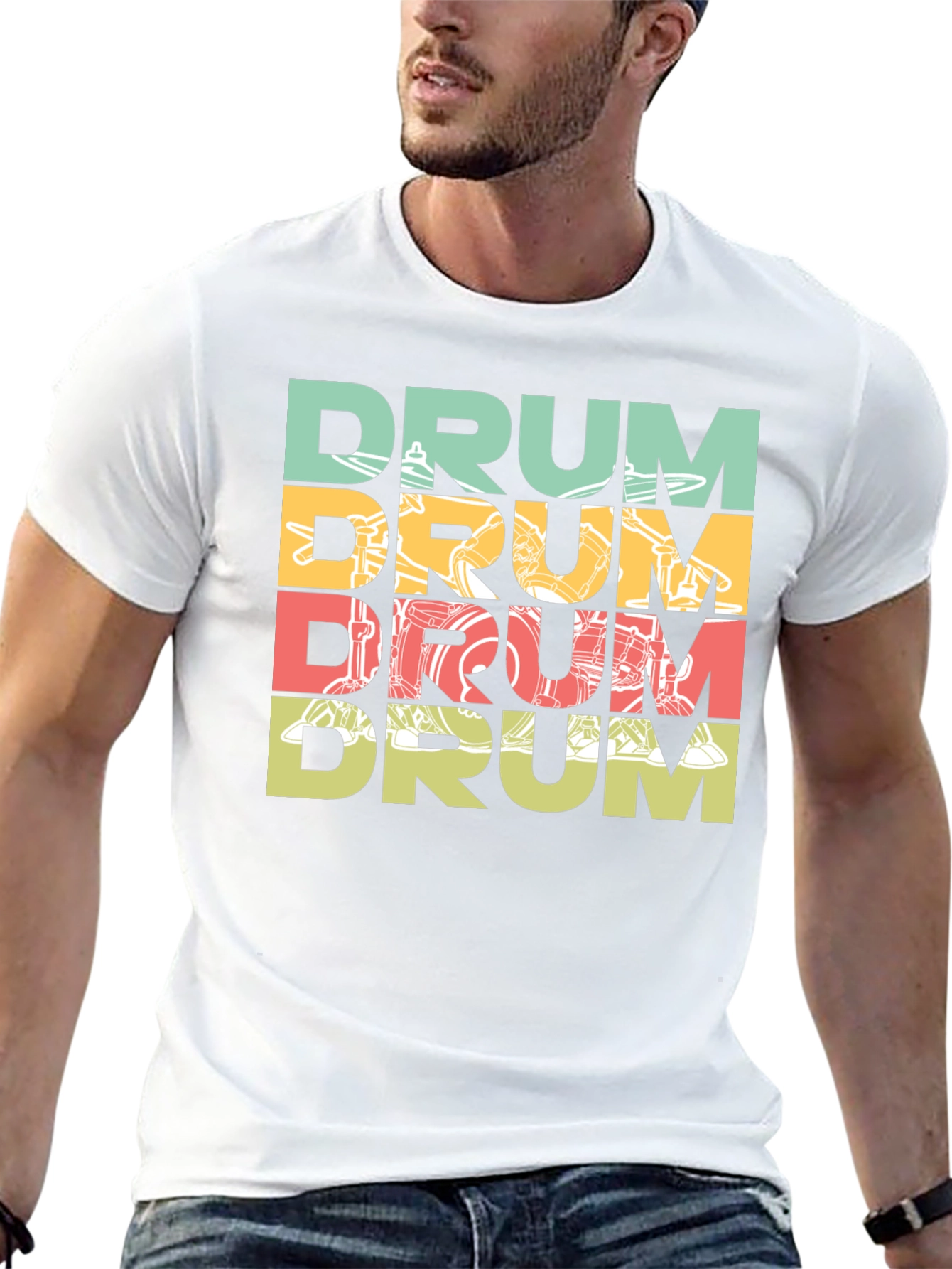 Retro Drum Kit T-Shirt - Musician Tee