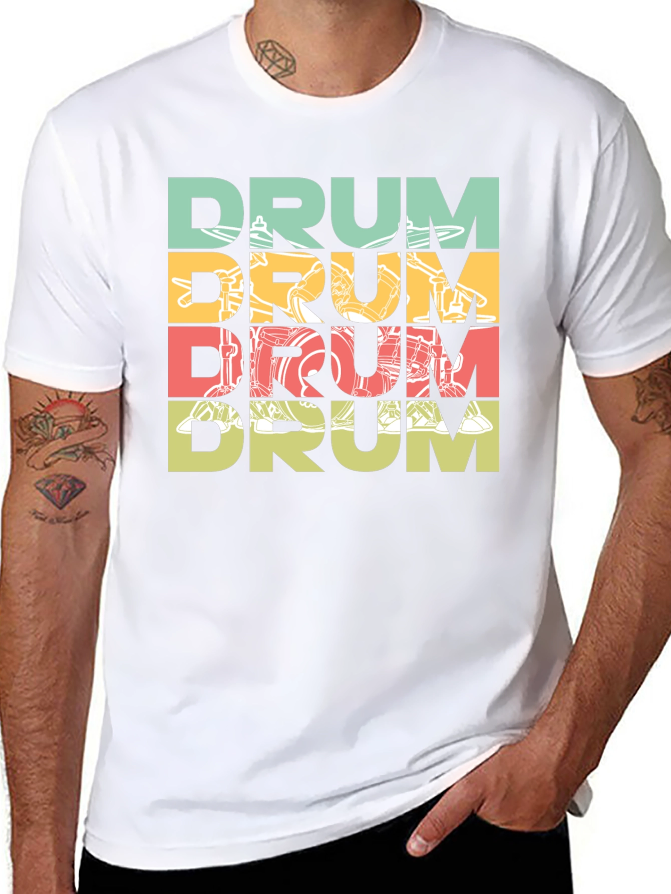 Retro Drum Kit T-Shirt - Musician Tee