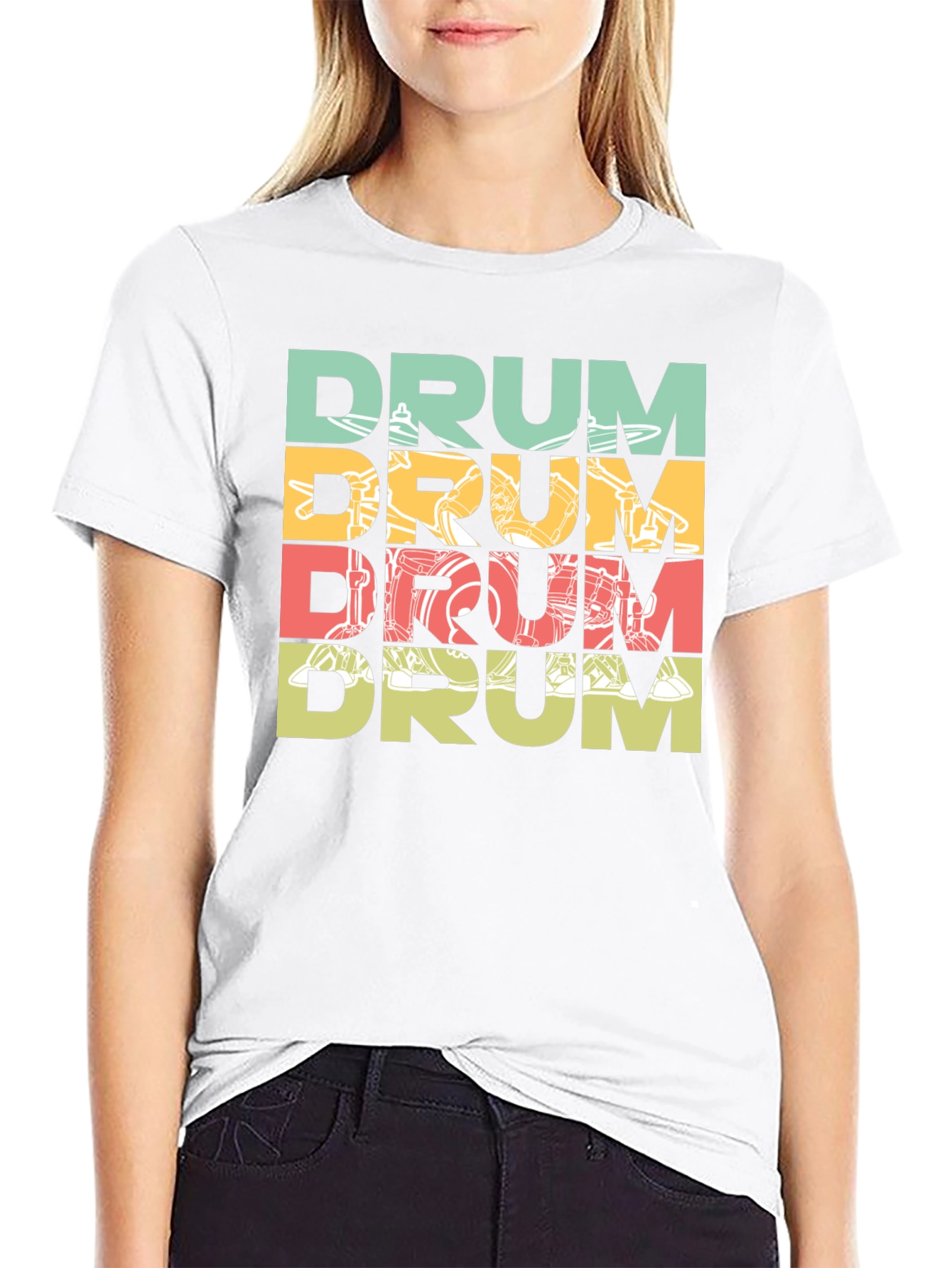 Retro Drum Kit T-Shirt - Musician Tee