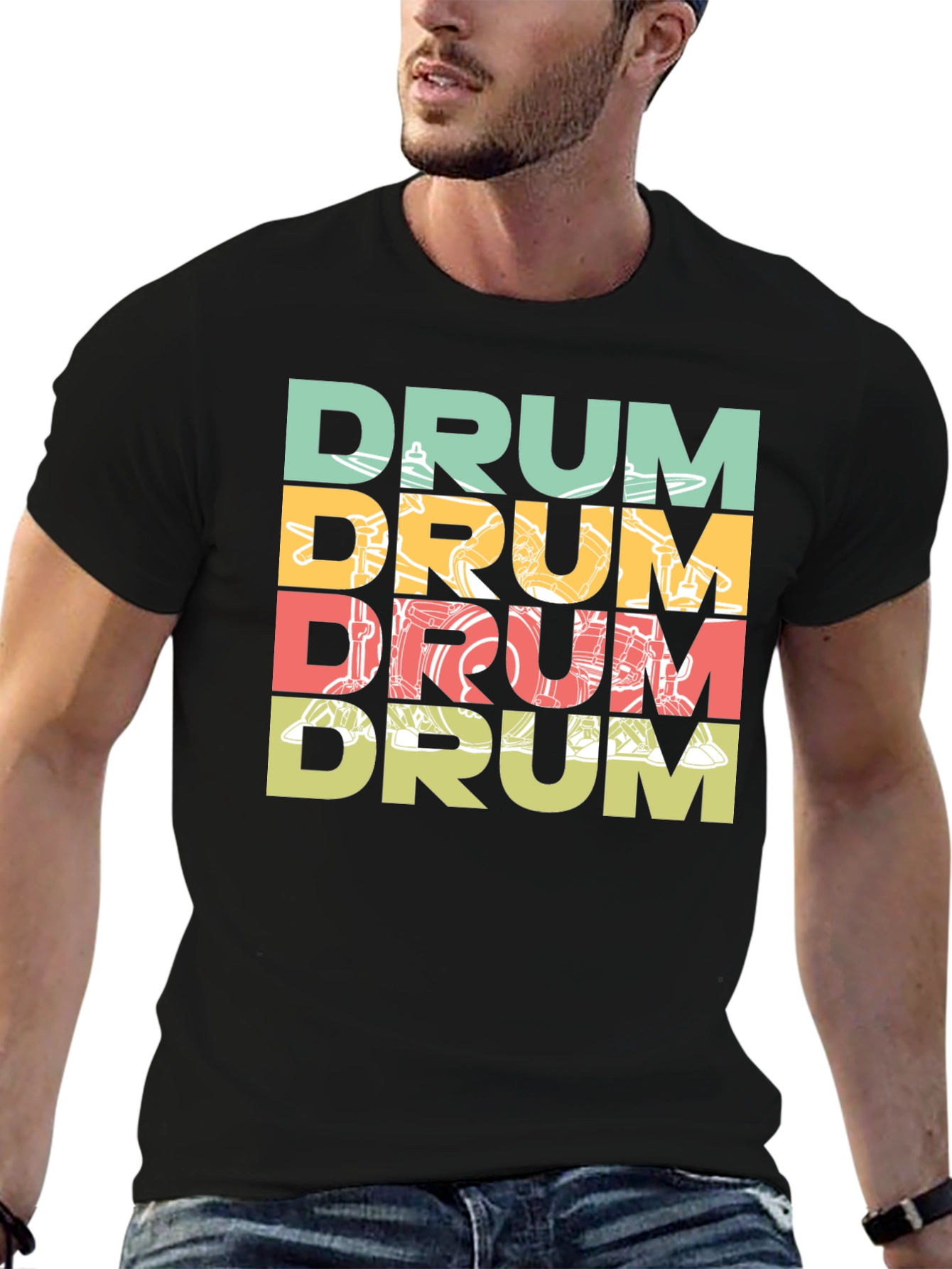 Retro Drum Kit T-Shirt - Musician Tee