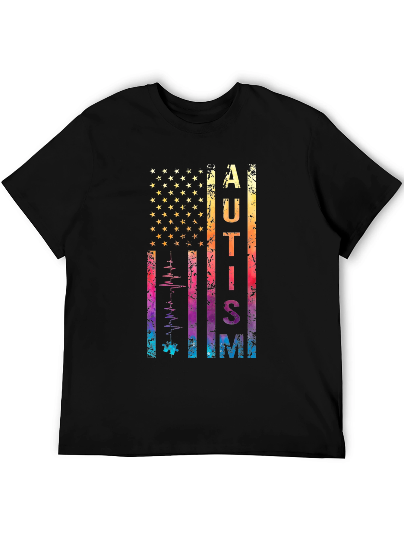 Autism Awareness USA Flag T-Shirt