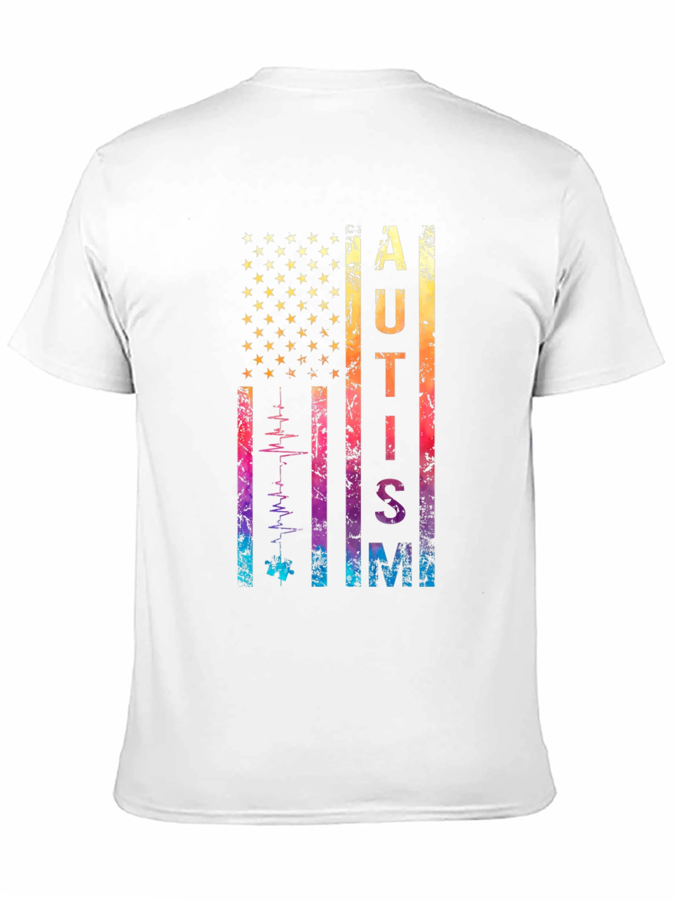 Autism Awareness USA Flag T-Shirt