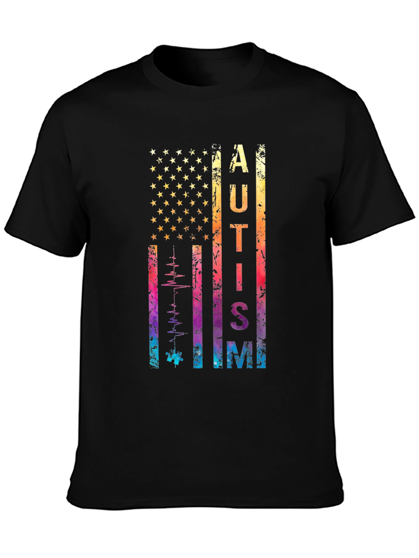 Autism Awareness USA Flag T-Shirt