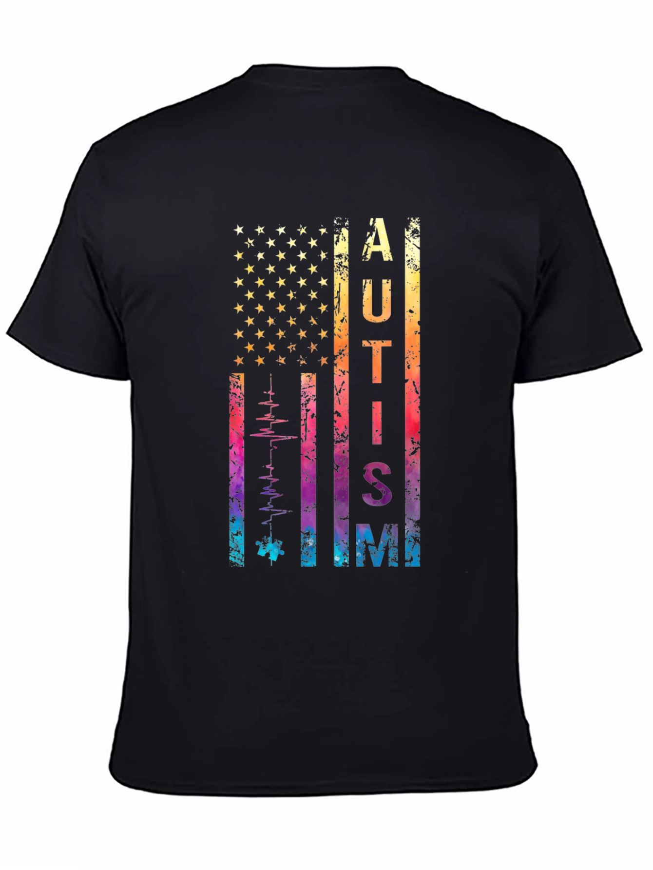 Autism Awareness USA Flag T-Shirt