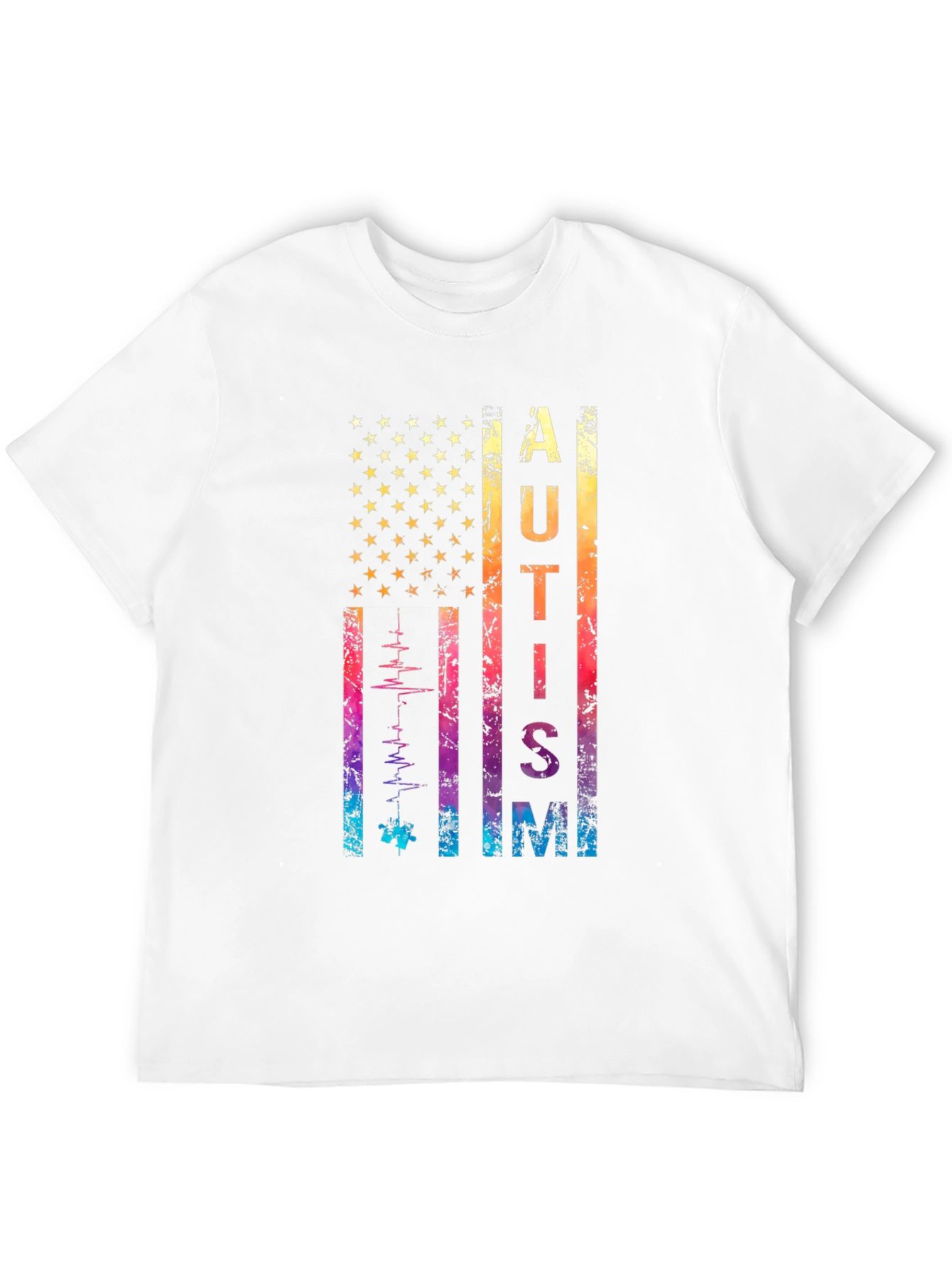 Autism Awareness USA Flag T-Shirt