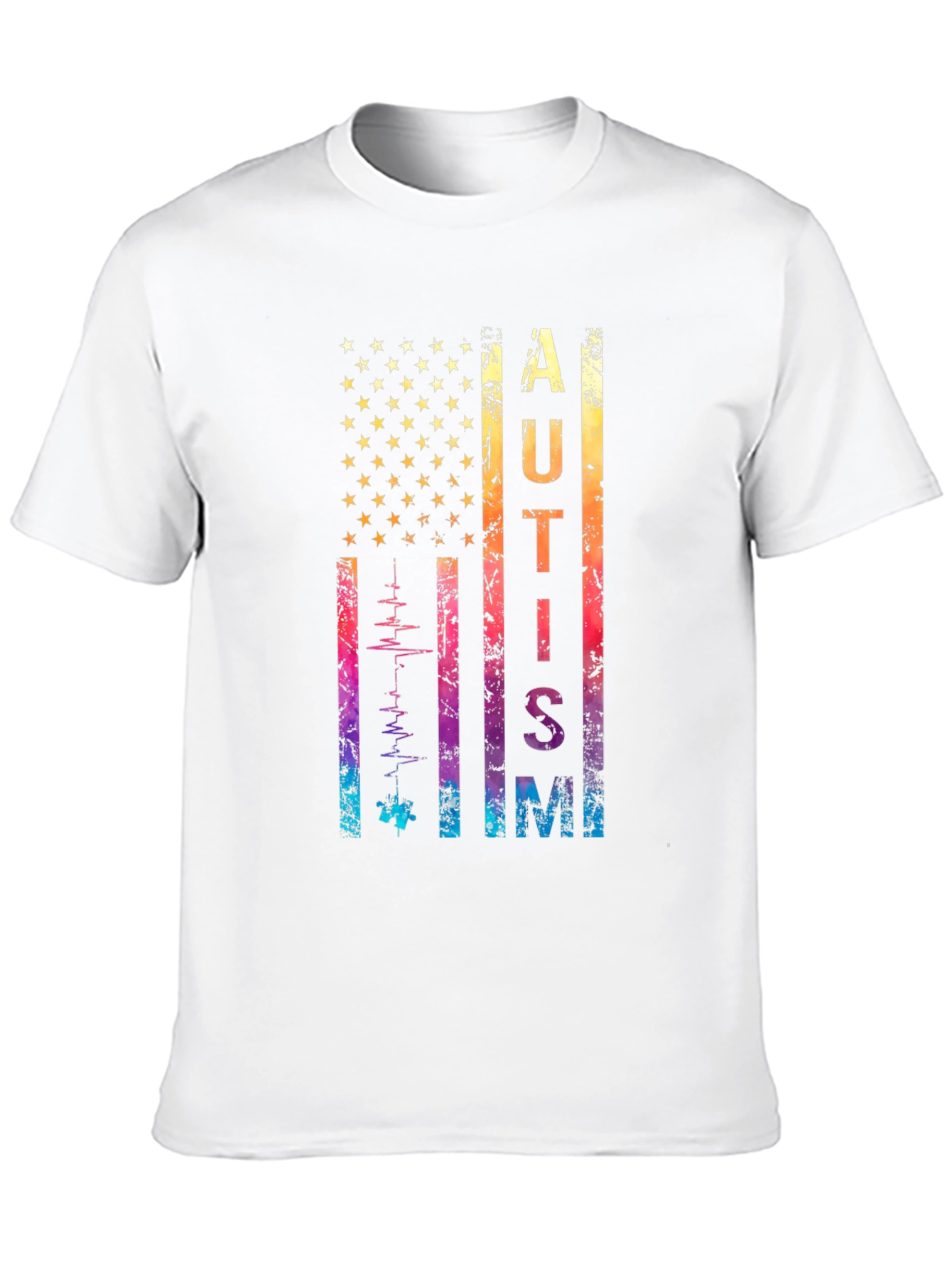 Autism Awareness USA Flag T-Shirt