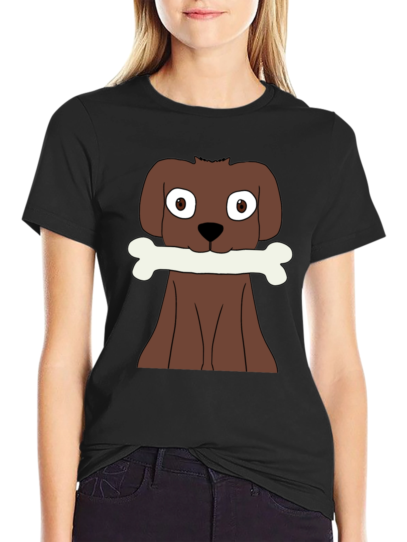 Dog with Bone Graphic T-Shirt