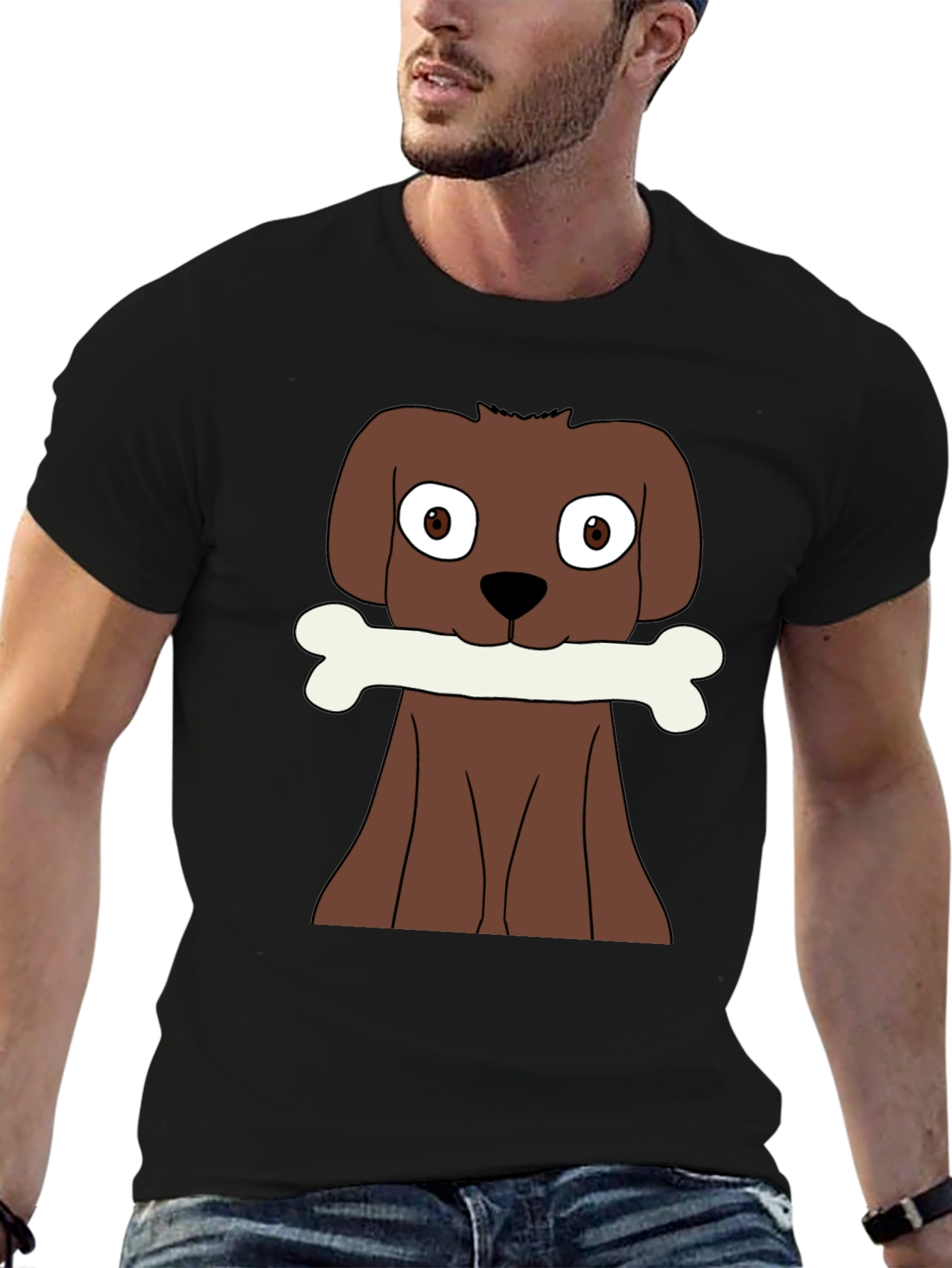 Dog with Bone Graphic T-Shirt
