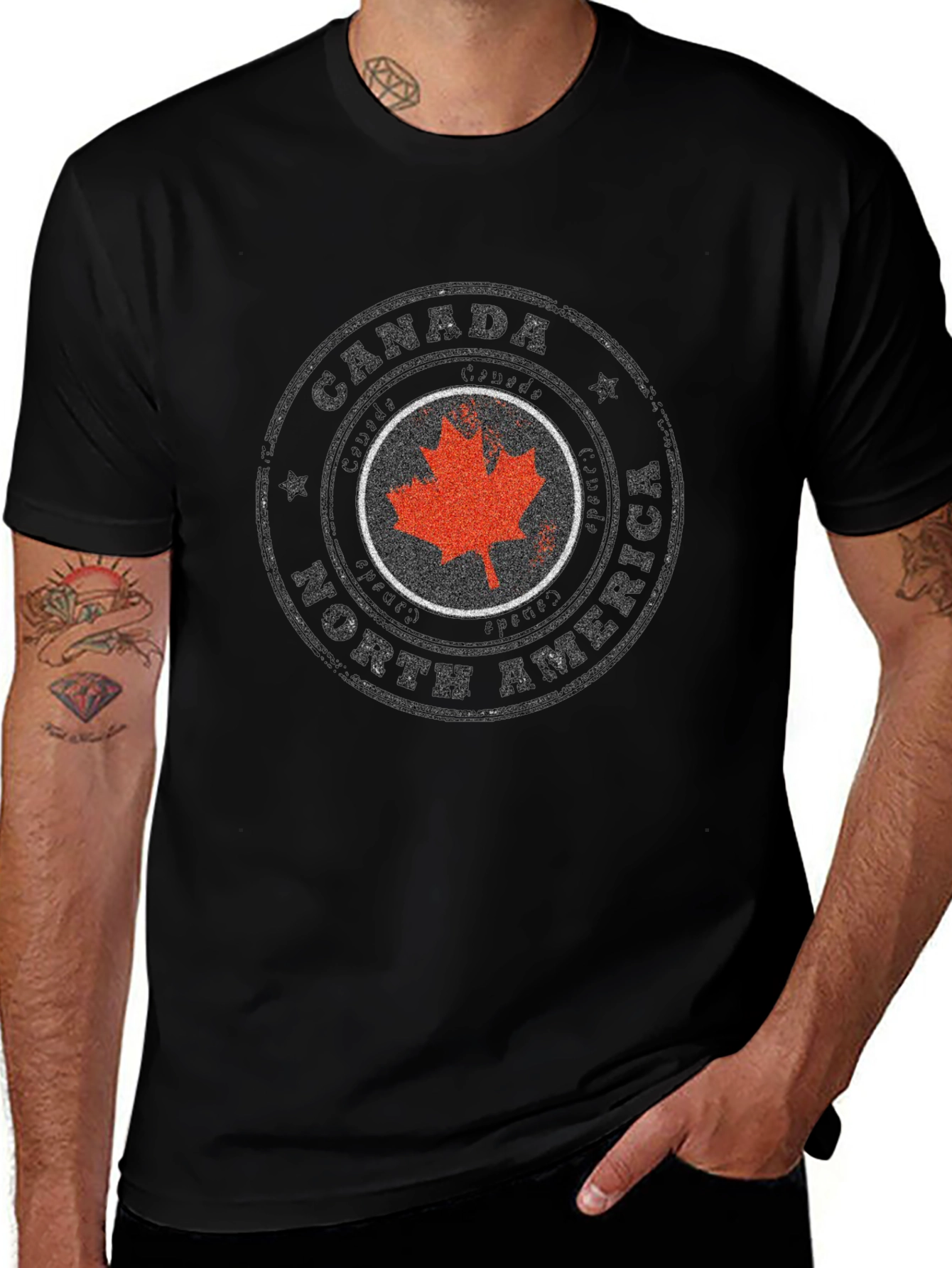 Canada North America Maple Leaf Stamp T-Shirt