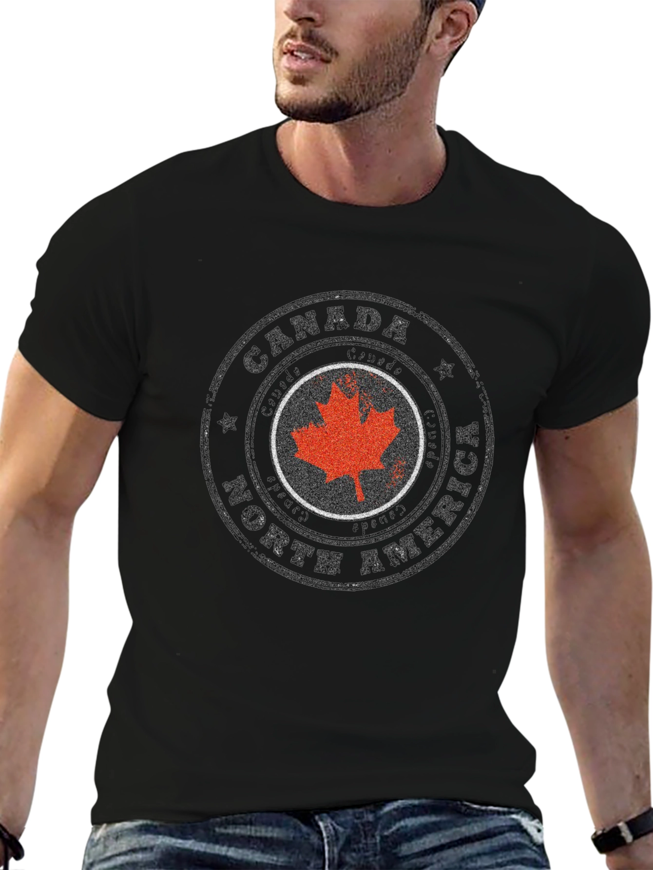 Canada North America Maple Leaf Stamp T-Shirt