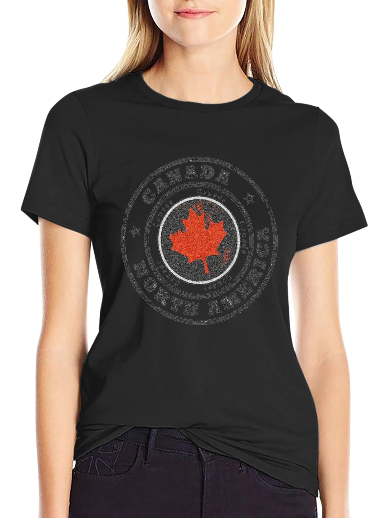 Canada North America Maple Leaf Stamp T-Shirt