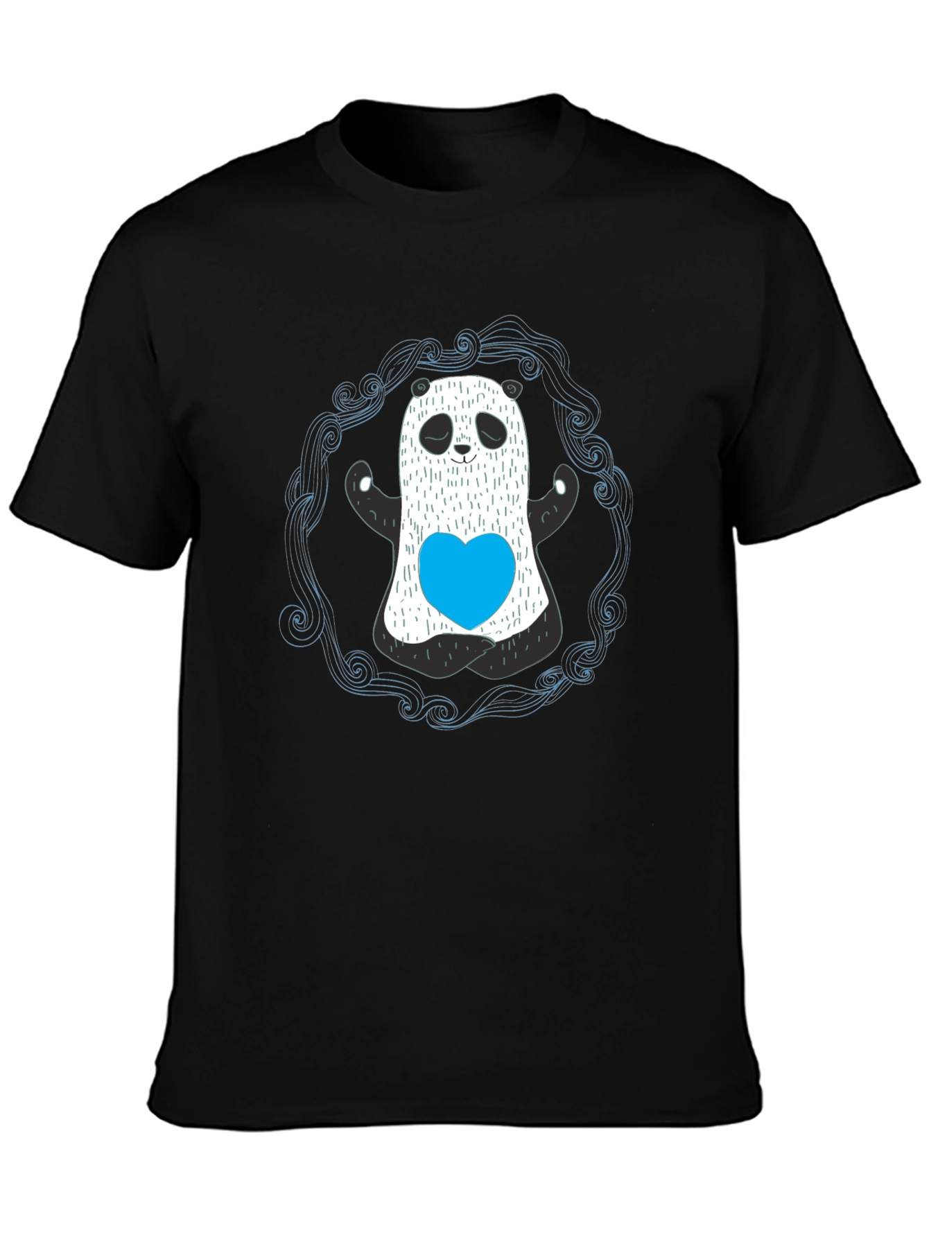 Panda Ghost Graphic Black T-Shirt