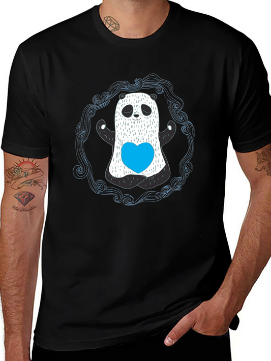 Panda Ghost Graphic Black T-Shirt