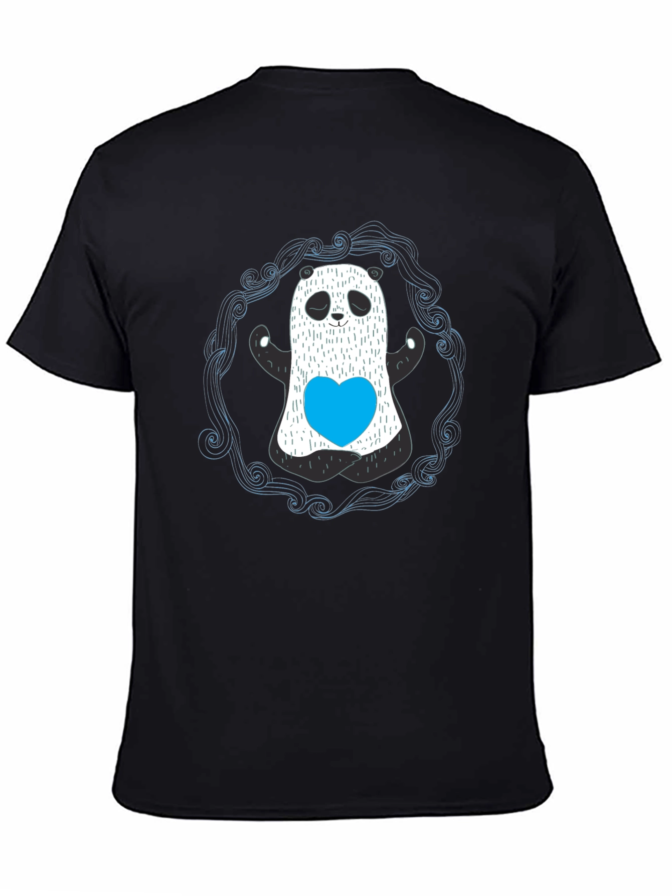 Panda Ghost Graphic Black T-Shirt