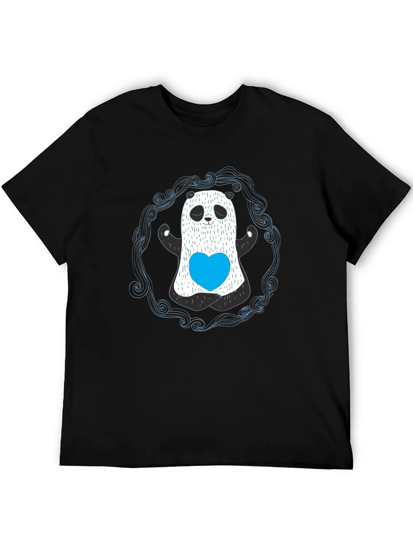 Panda Ghost Graphic Black T-Shirt