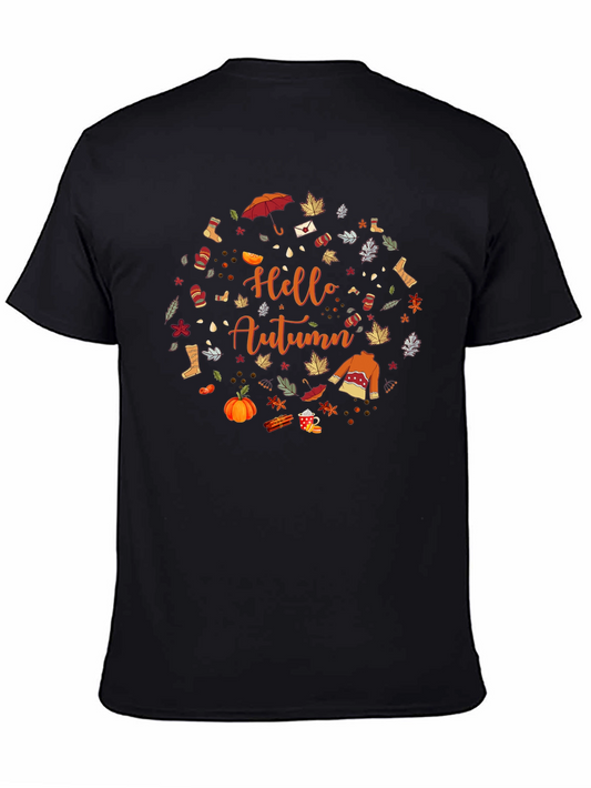 Hello Autumn Graphic Tee - Fall Season Shirt