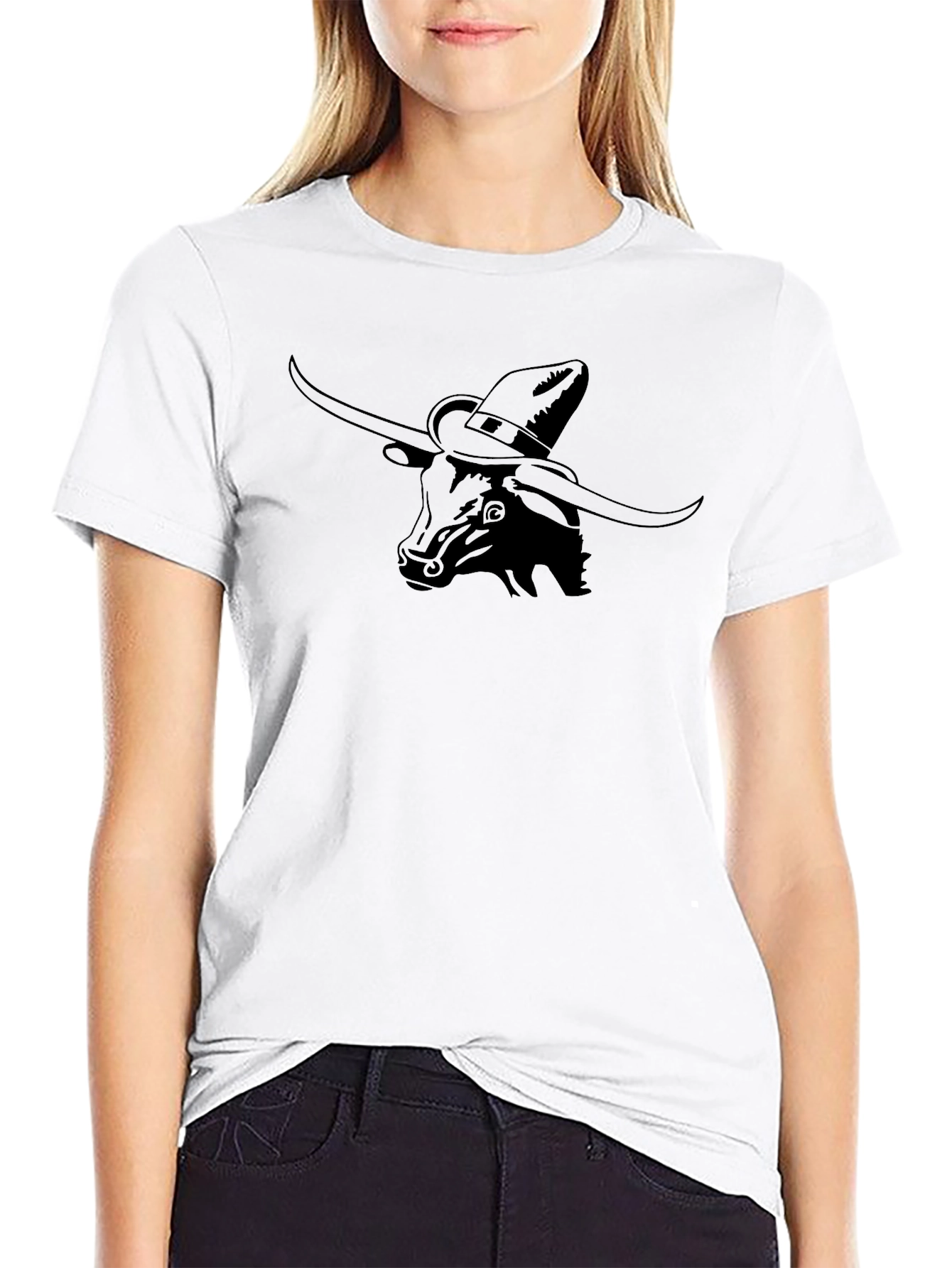 Black Longhorn Sombrero Graphic Tee