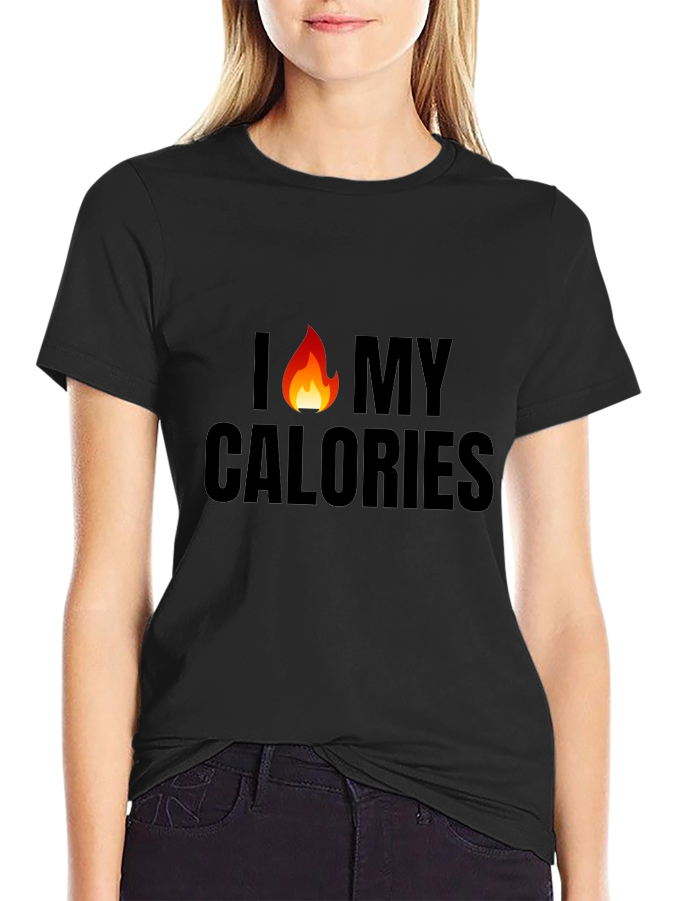 I Burn My Calories Mens Black Graphic Tee