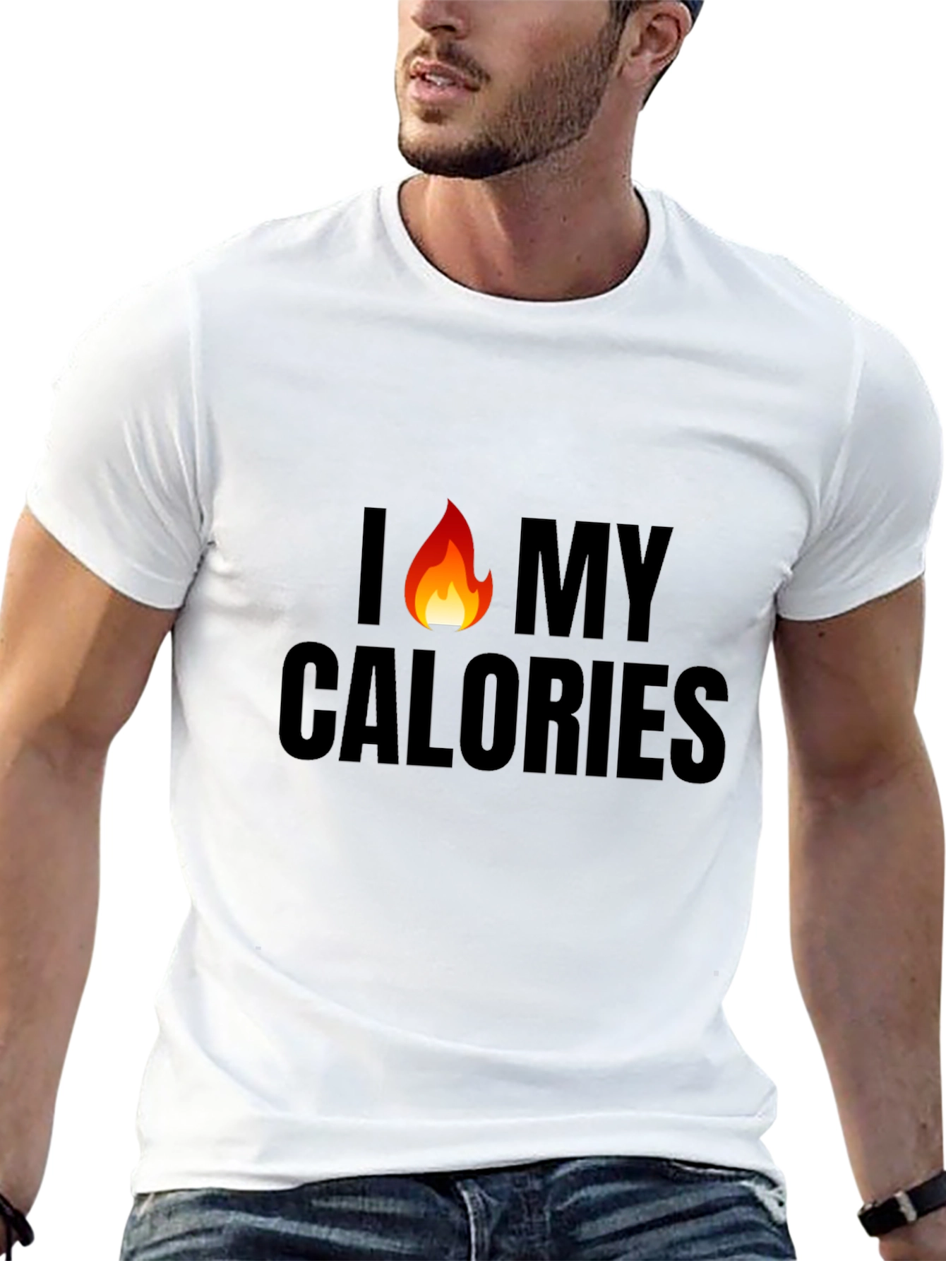 I Burn My Calories Mens Black Graphic Tee