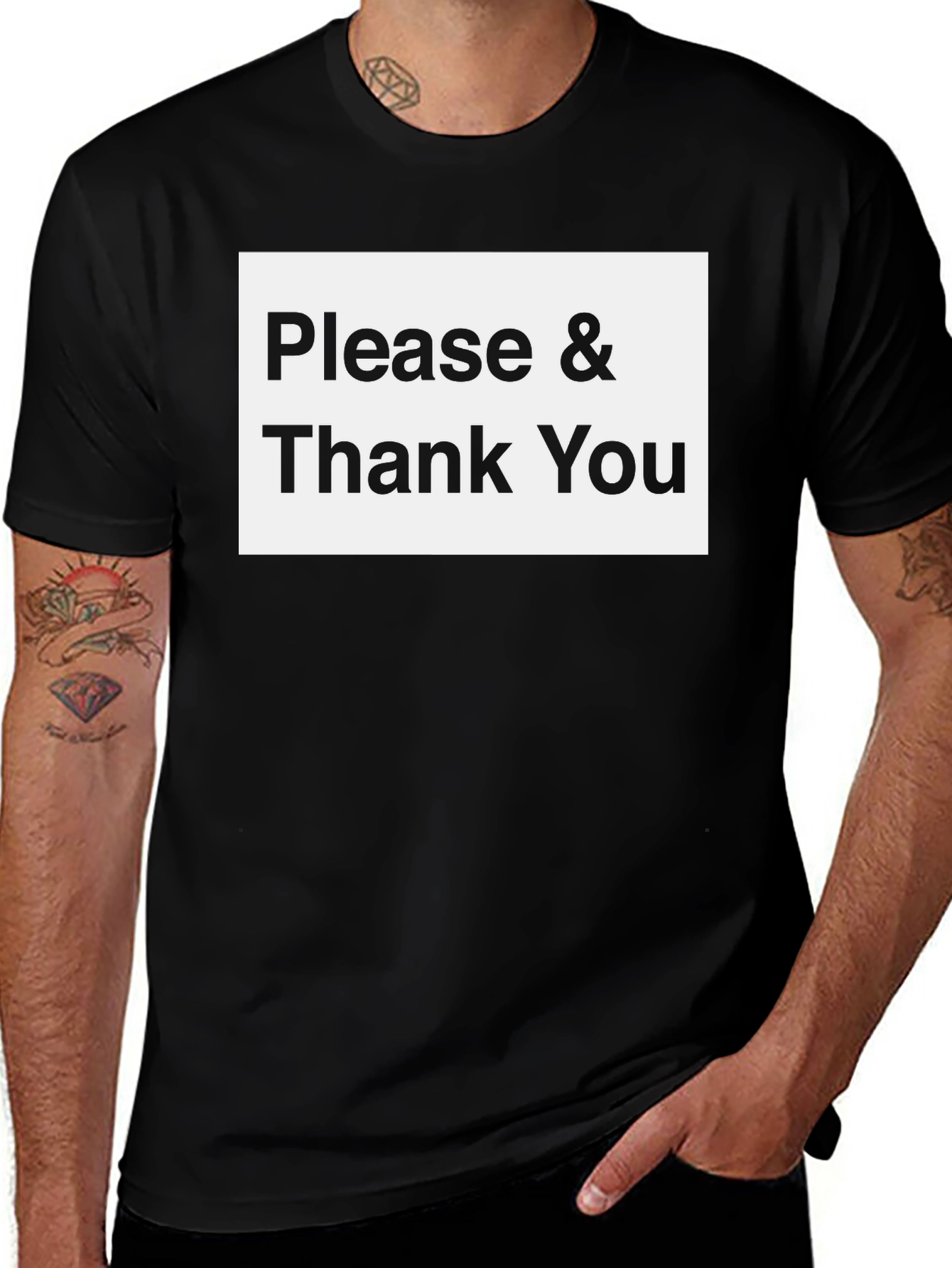 Please & Thank You Black T-Shirt