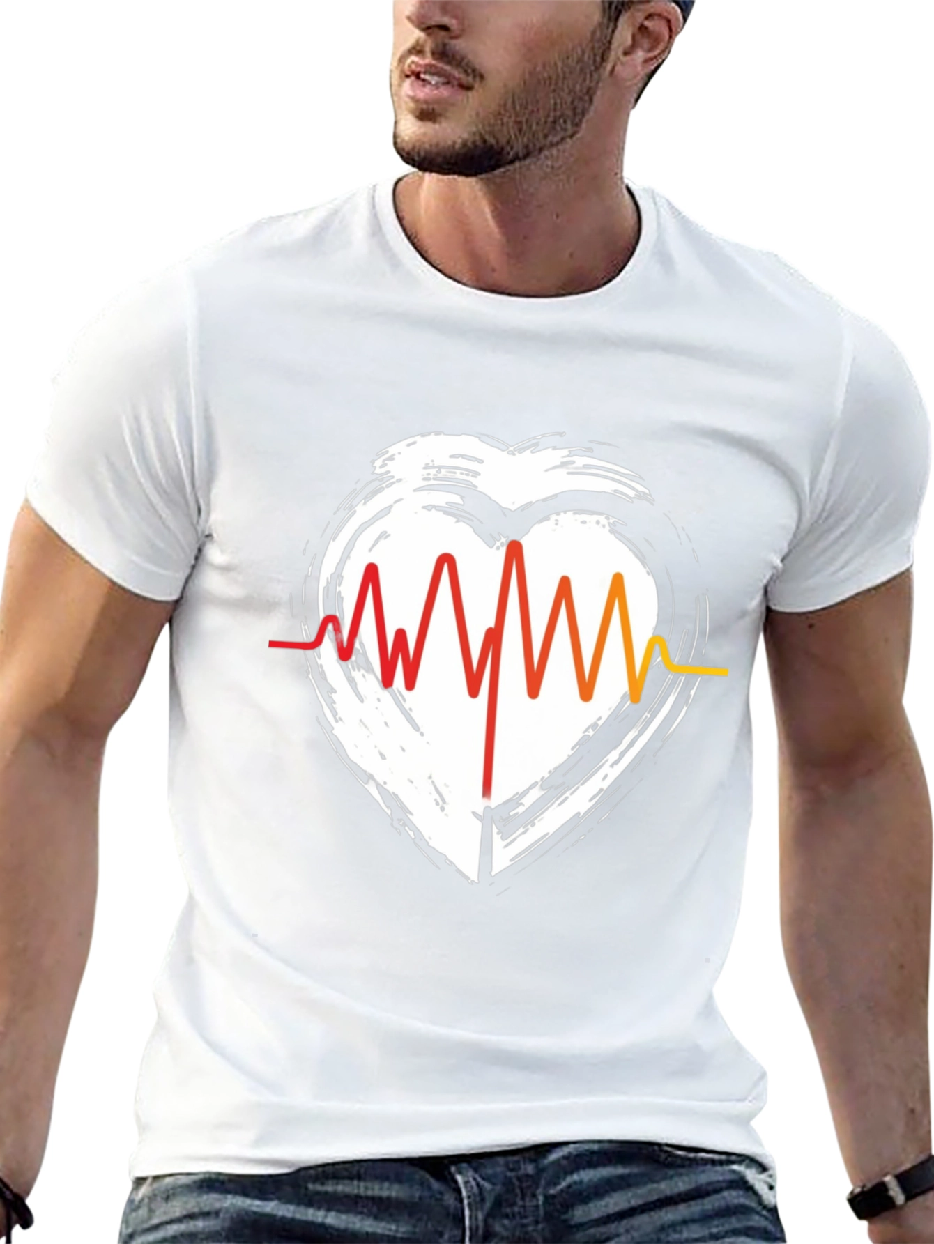 Heartbeat Graphic Tee - Stylish Casual Comfort