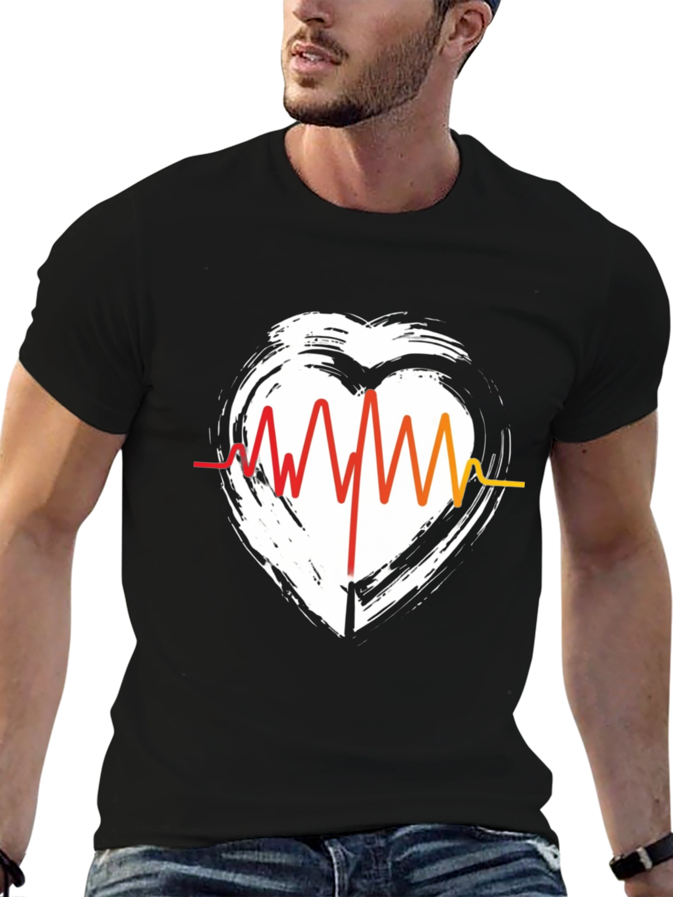 Heartbeat Graphic Tee - Stylish Casual Comfort