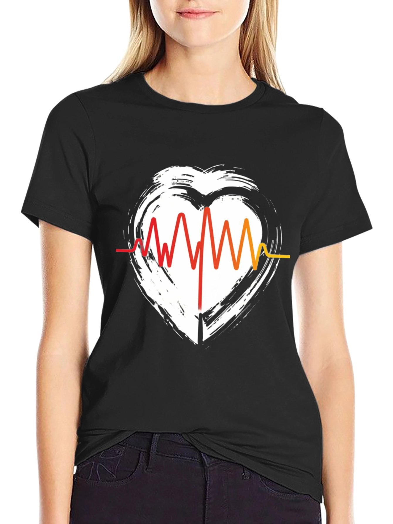 Heartbeat Graphic Tee - Stylish Casual Comfort