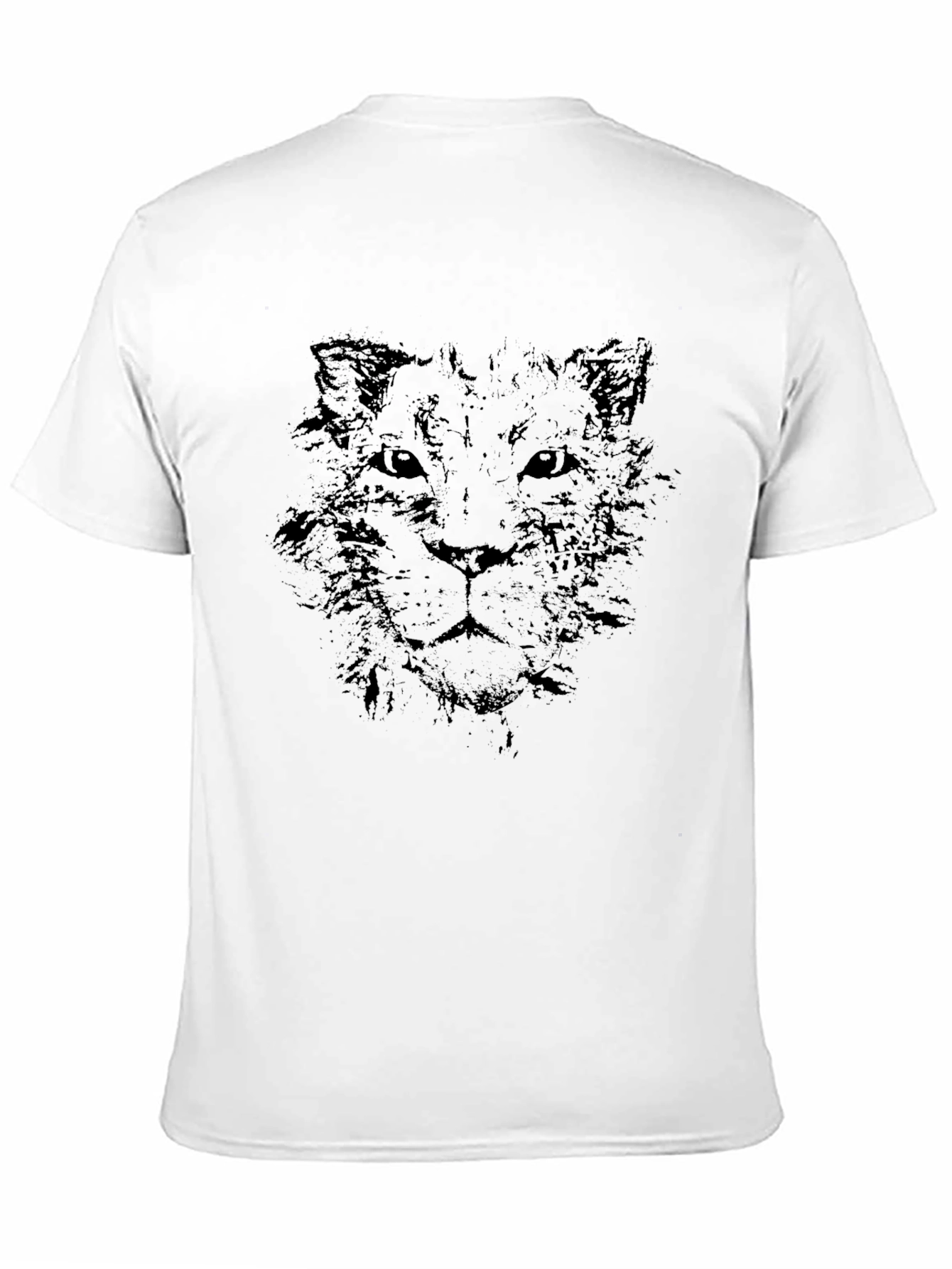 Lion Sketch Graphic Print Black T-Shirt