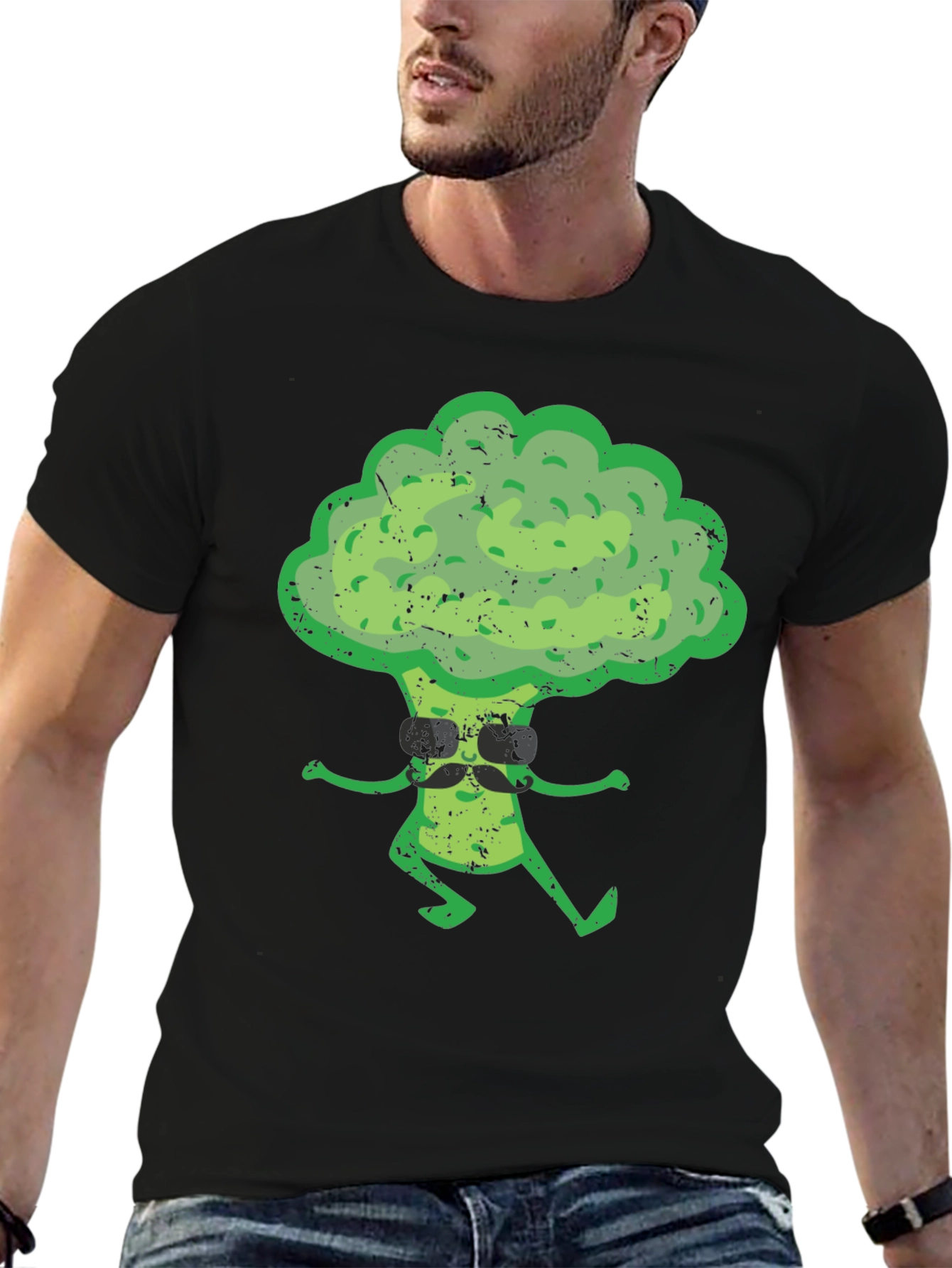 Cool Broccoli Graphic Tee - Black T-Shirt