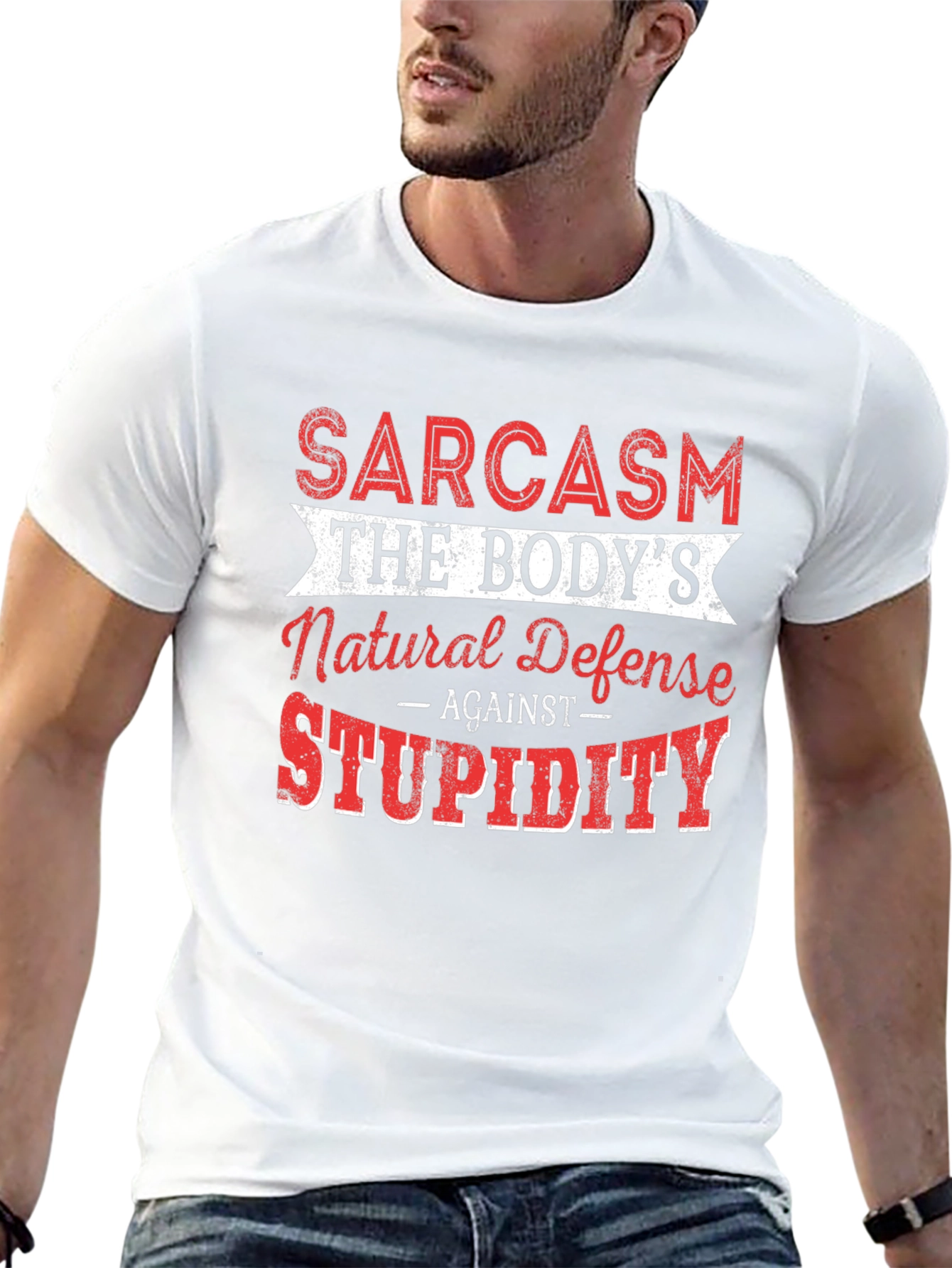 Sarcasm Natural Defense Graphic T-Shirt