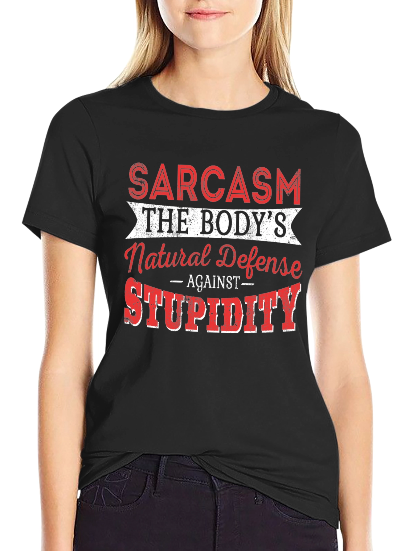Sarcasm Natural Defense Graphic T-Shirt