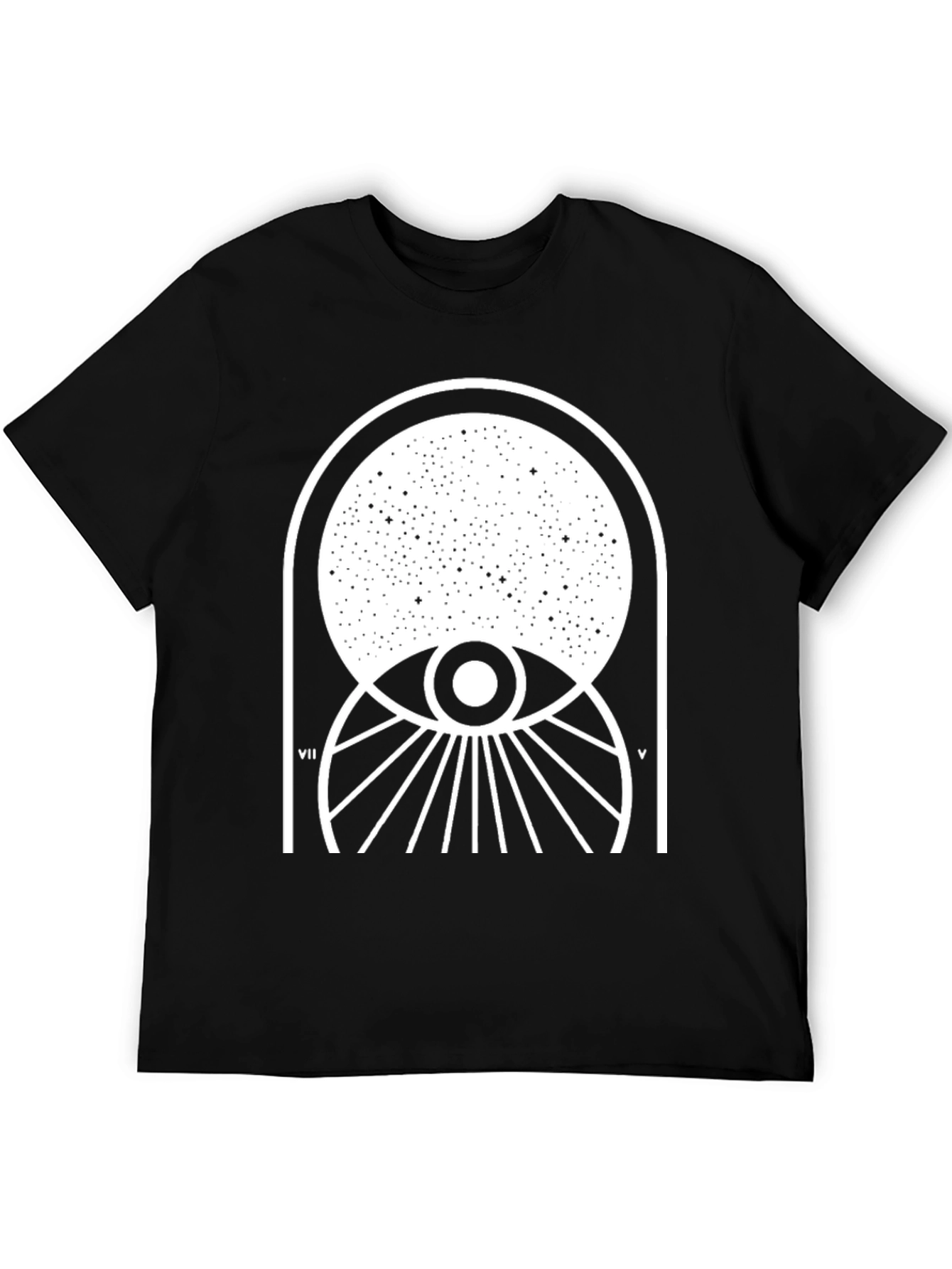 Celestial Eye Graphic Tee - Black Cotton Comfort