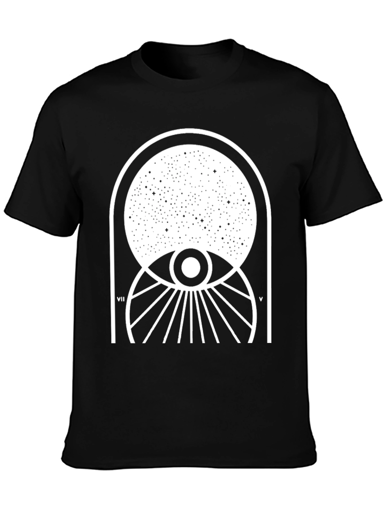 Celestial Eye Graphic Tee - Black Cotton Comfort