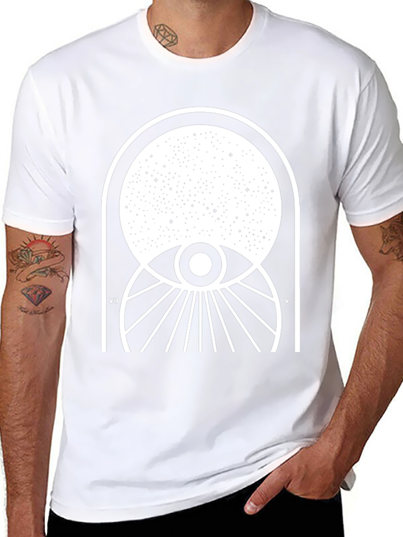 Celestial Eye Graphic Tee - Black Cotton Comfort