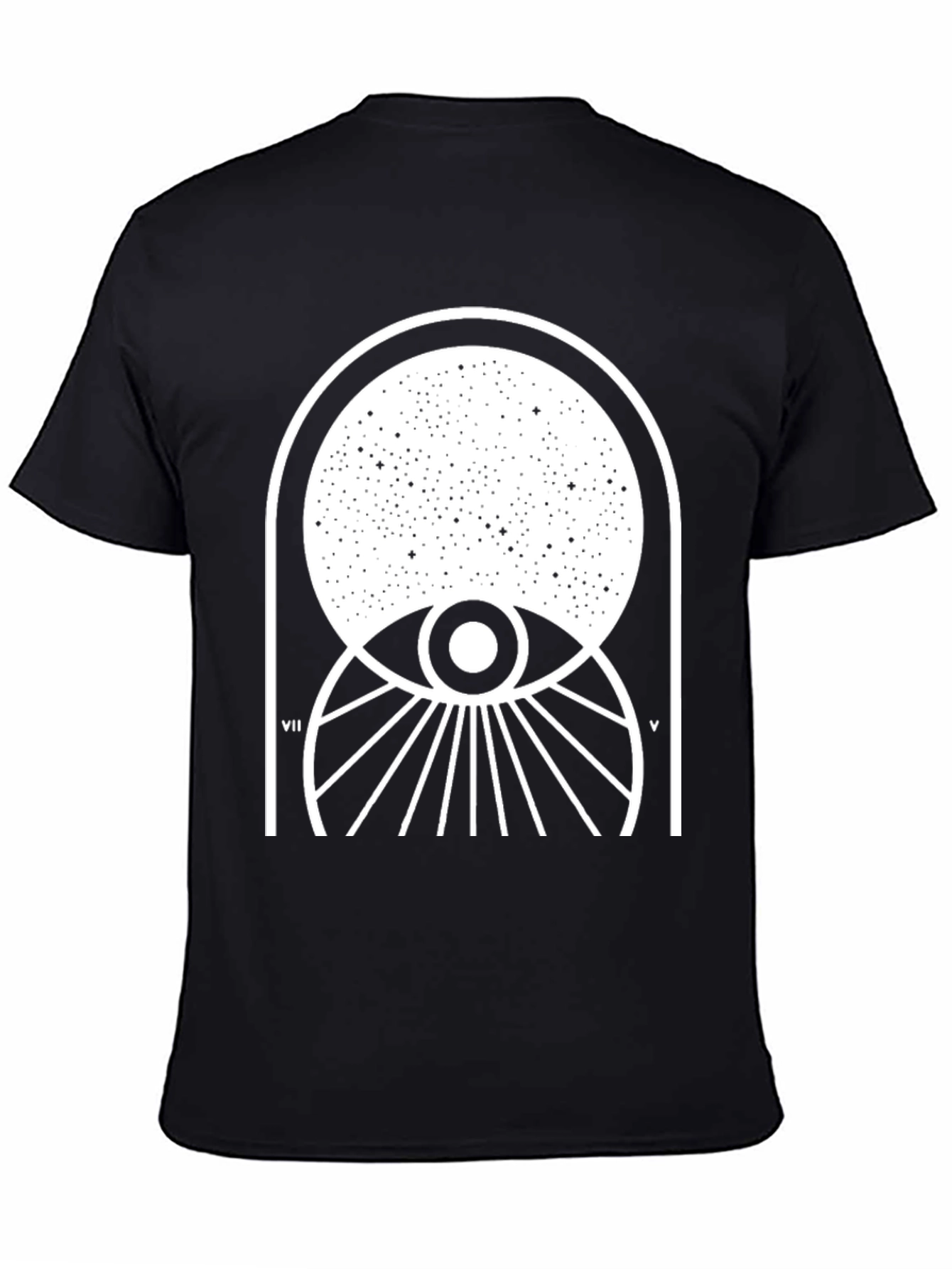 Celestial Eye Graphic Tee - Black Cotton Comfort